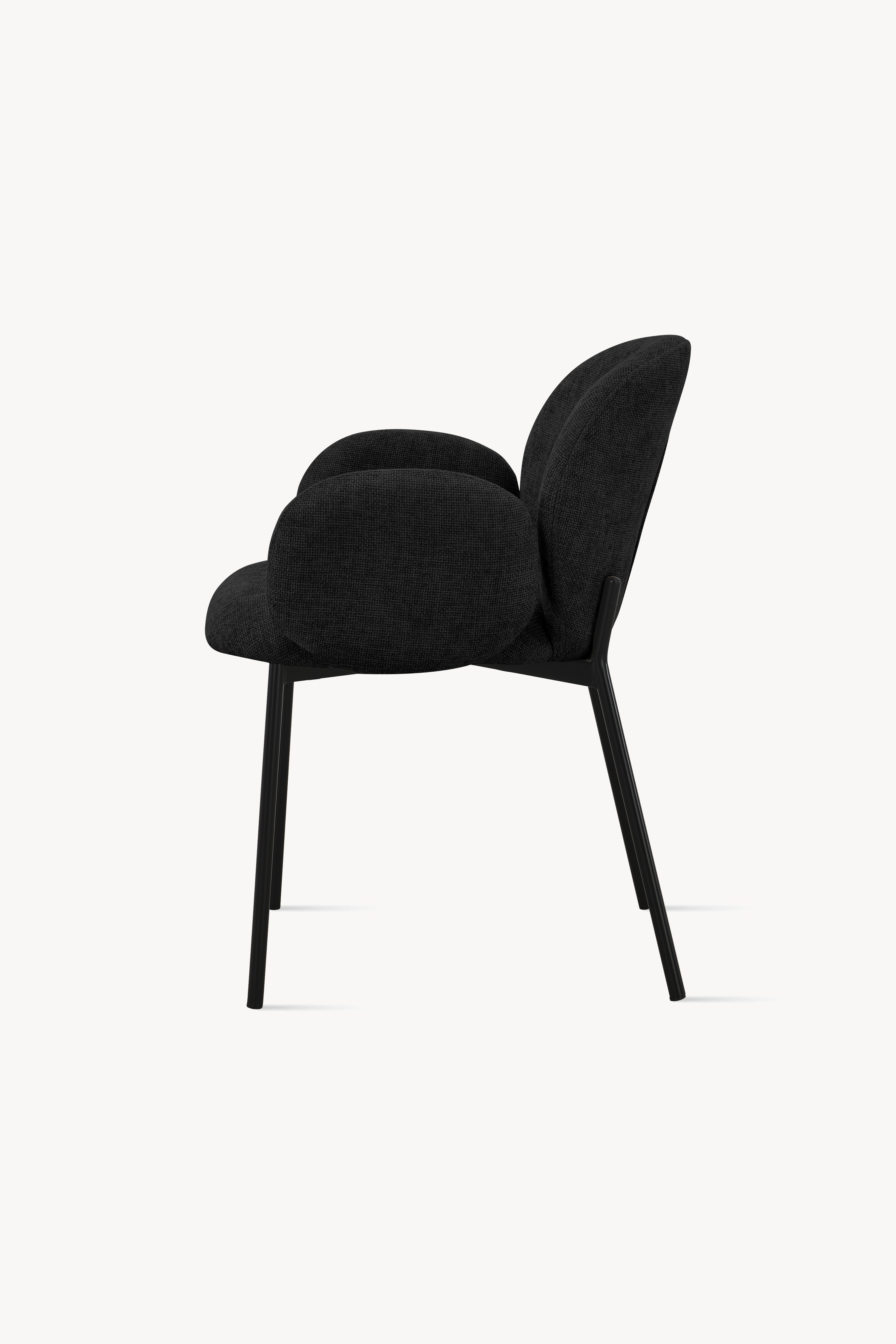 Sedie in tessuto Micky, Set da 2, Nero - Immagine dettaglio 6