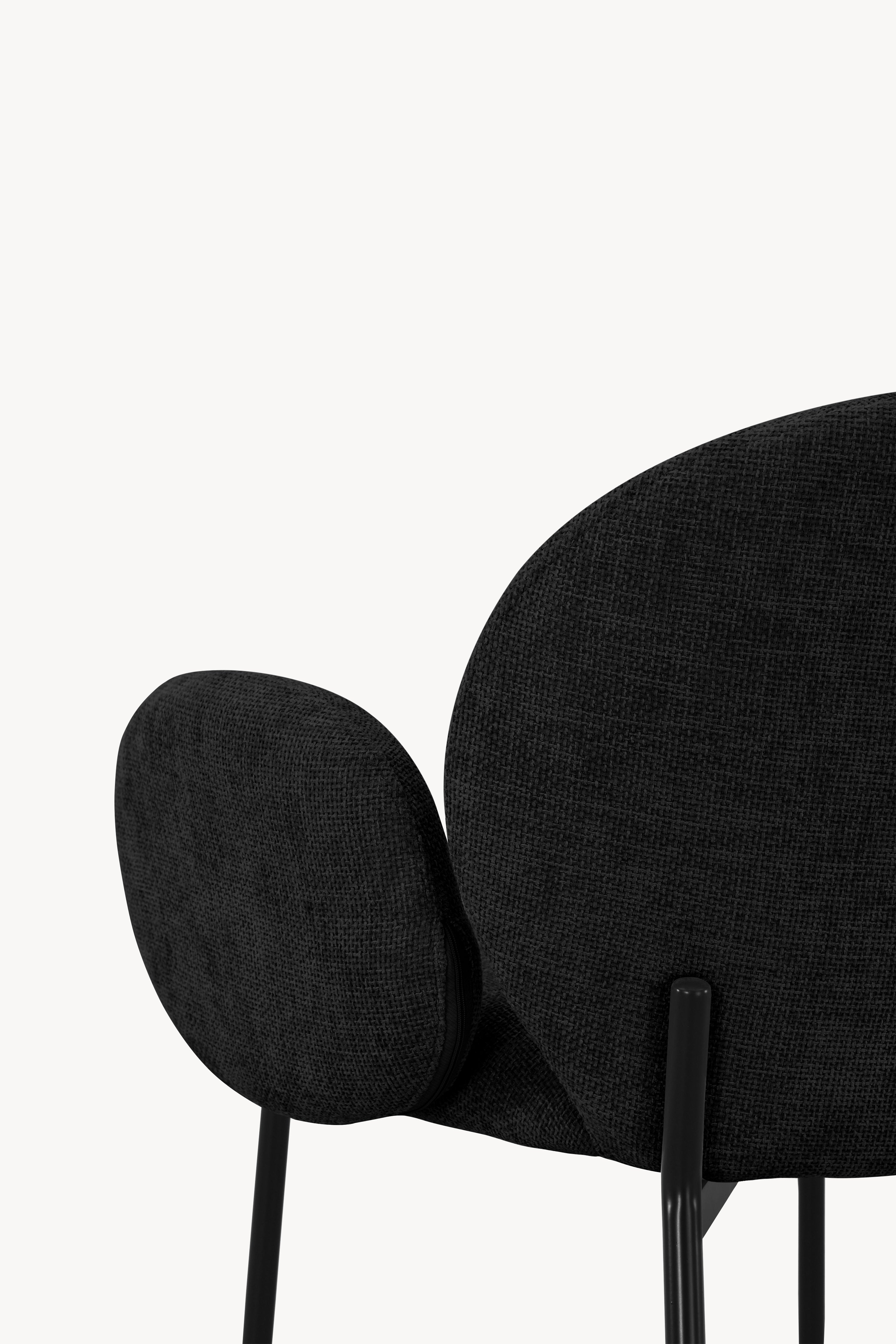 Sedie in tessuto Micky, Set da 2, Nero - Immagine dettaglio 10