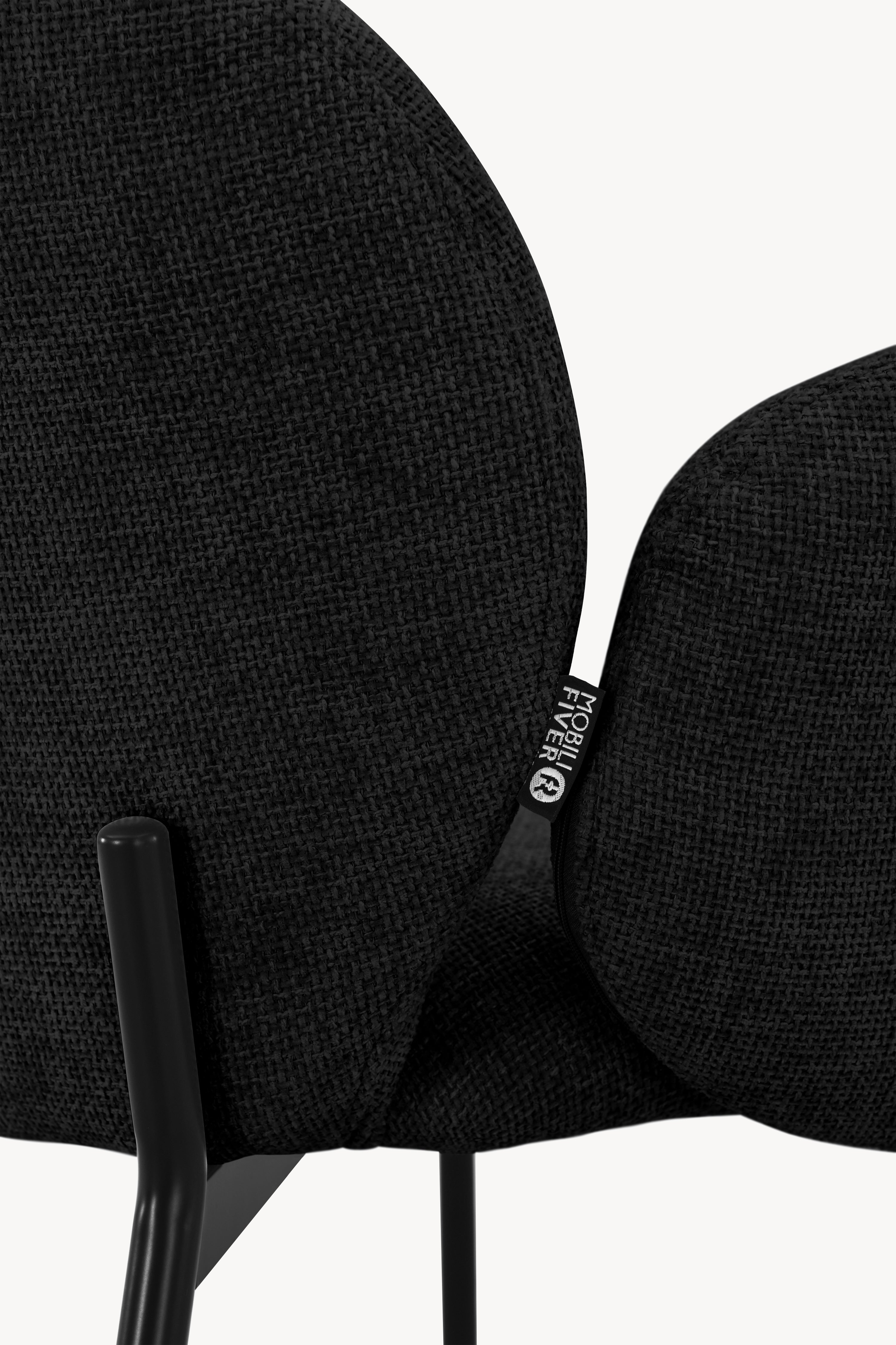 Sedie in tessuto Micky, Set da 2, Nero - Immagine dettaglio 11