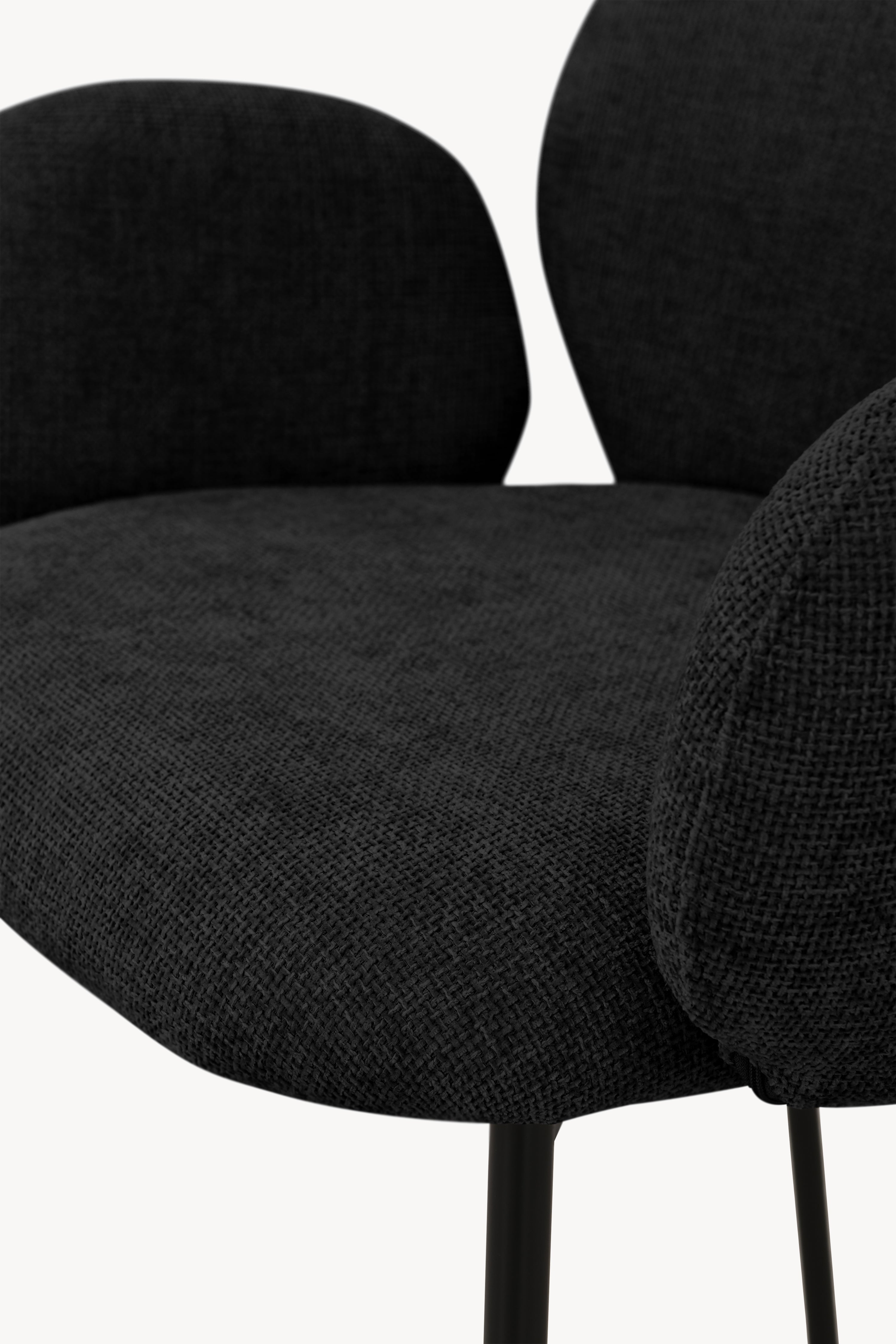 Sedie in tessuto Micky, Set da 2, Nero - Immagine dettaglio 14