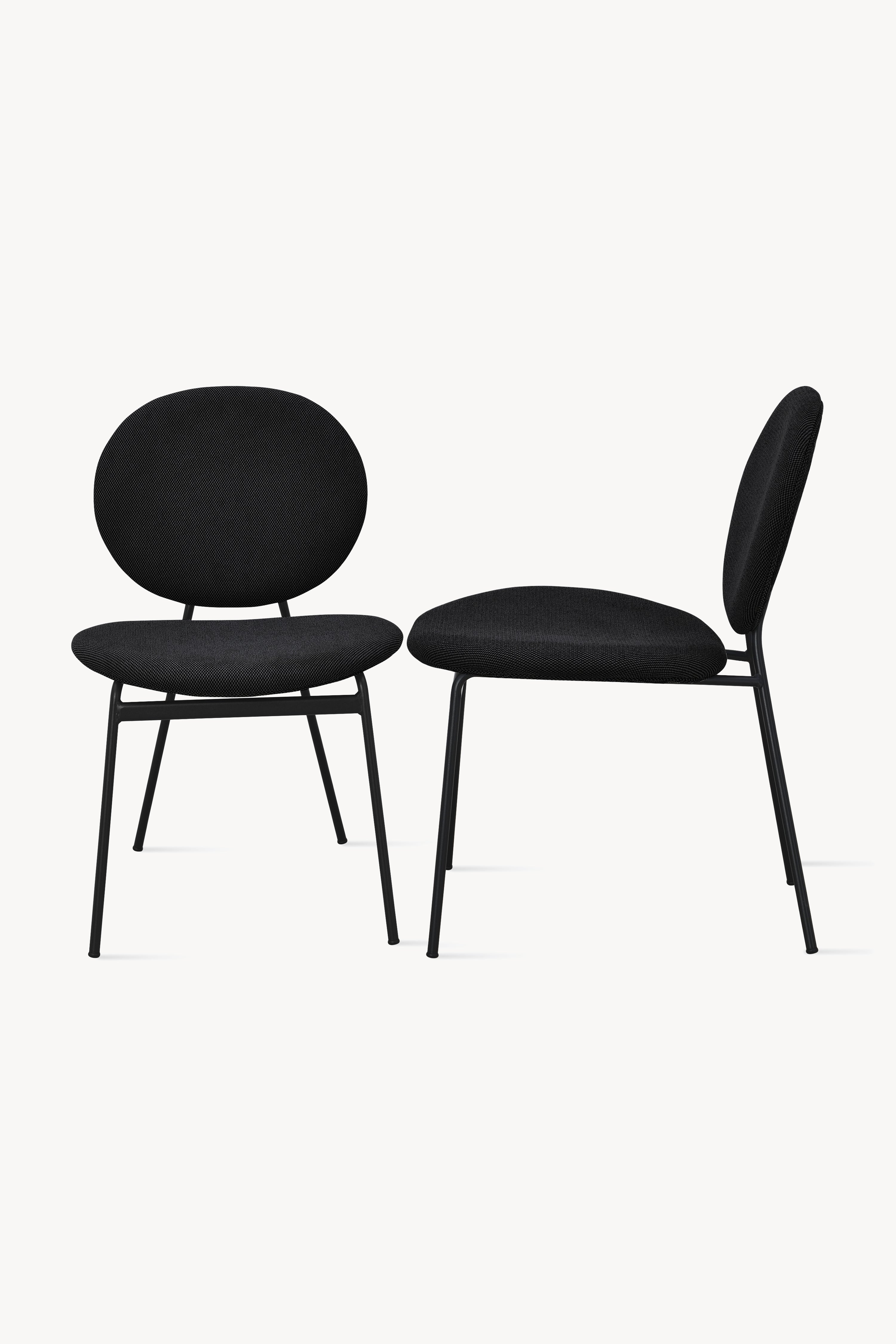 Sedie in tessuto Pietro, Set da 2, Grigio Scuro - Immagine dettaglio 2