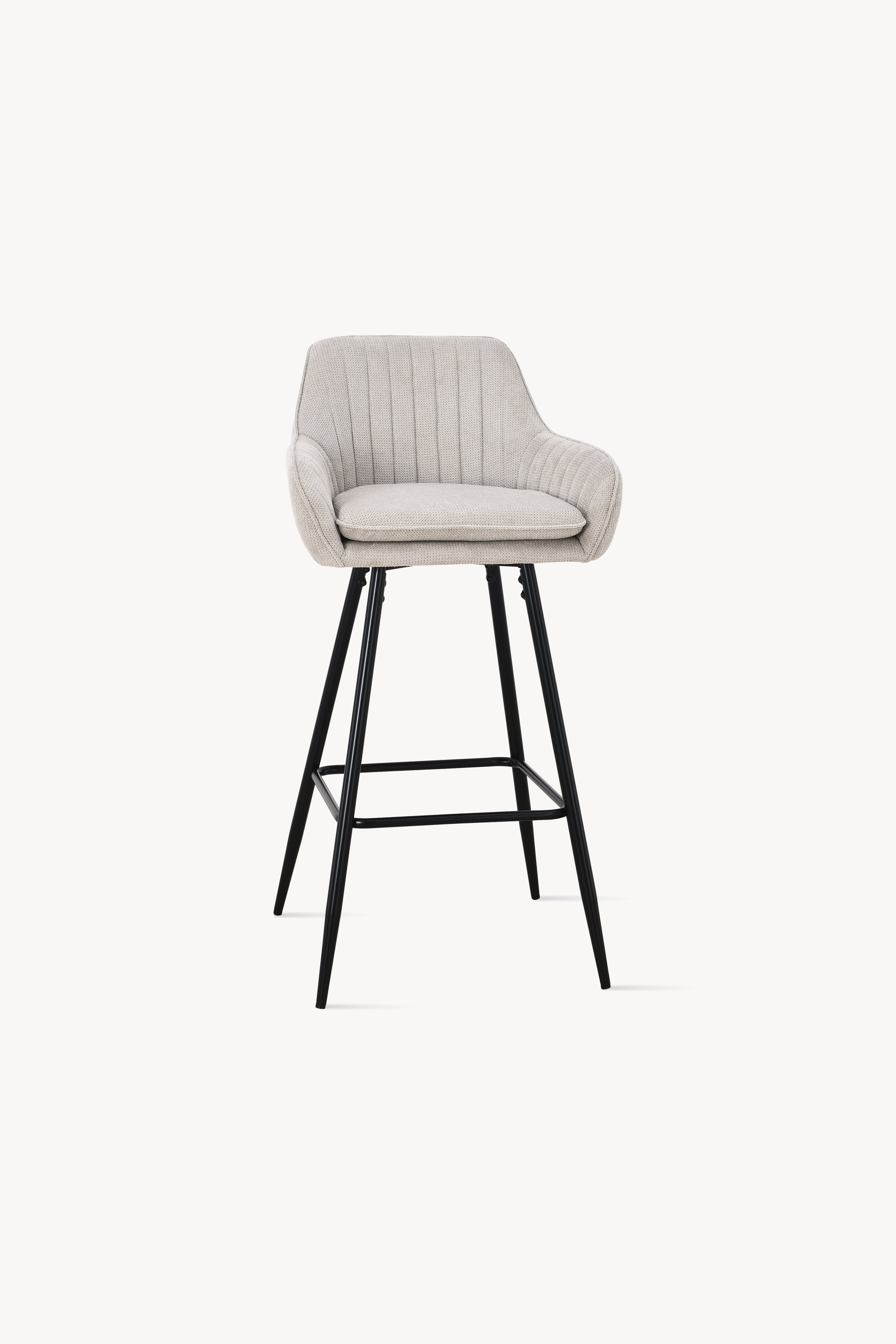Taburete din material textil Roberto, Set de 2, Bej - Imagine detaliu 6