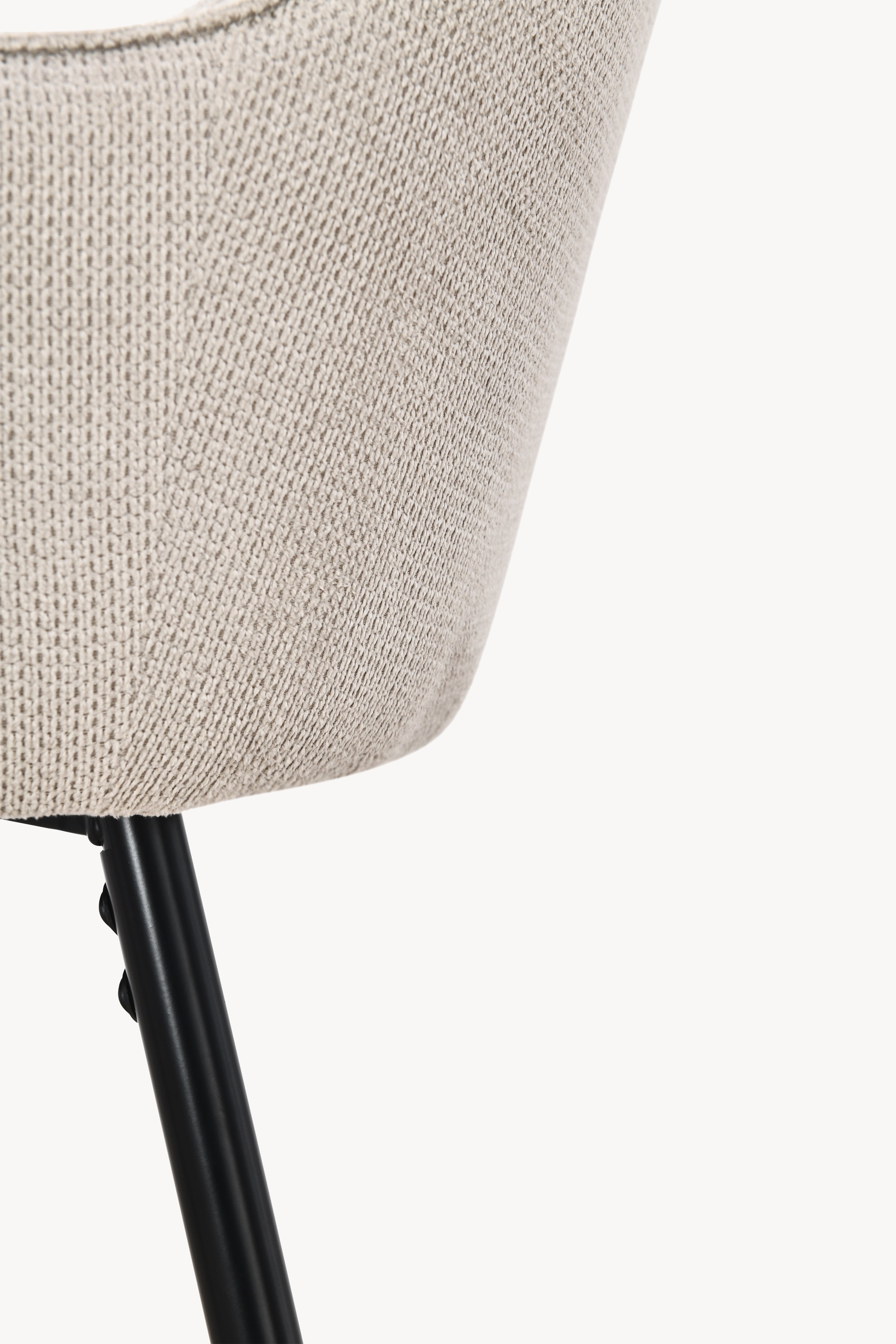 Taburete din material textil Roberto, Set de 2, Bej - Imagine detaliu 4
