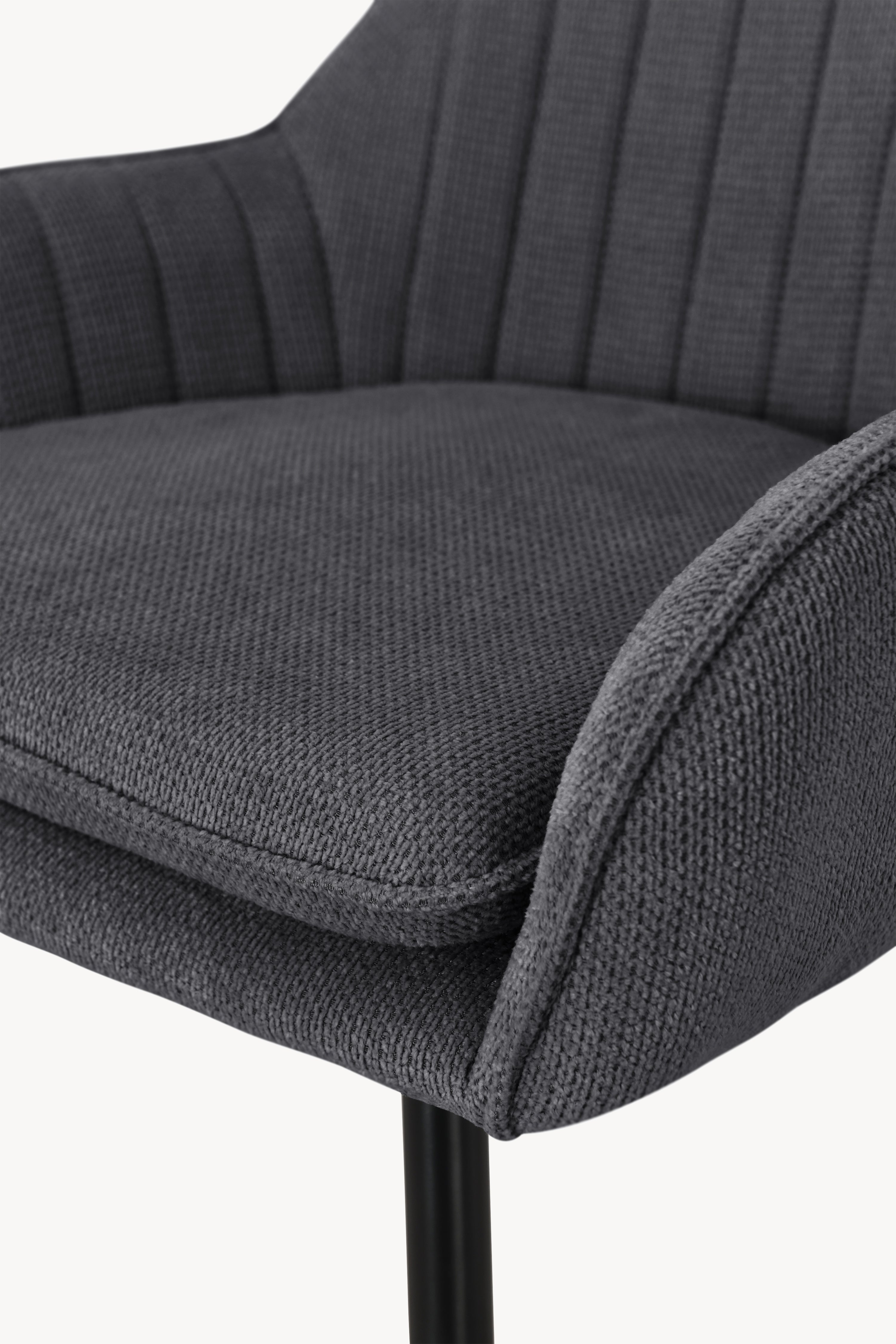 Roberto stoffen krukken, Set van 2, Donkergrijs - Detailafbeelding 3