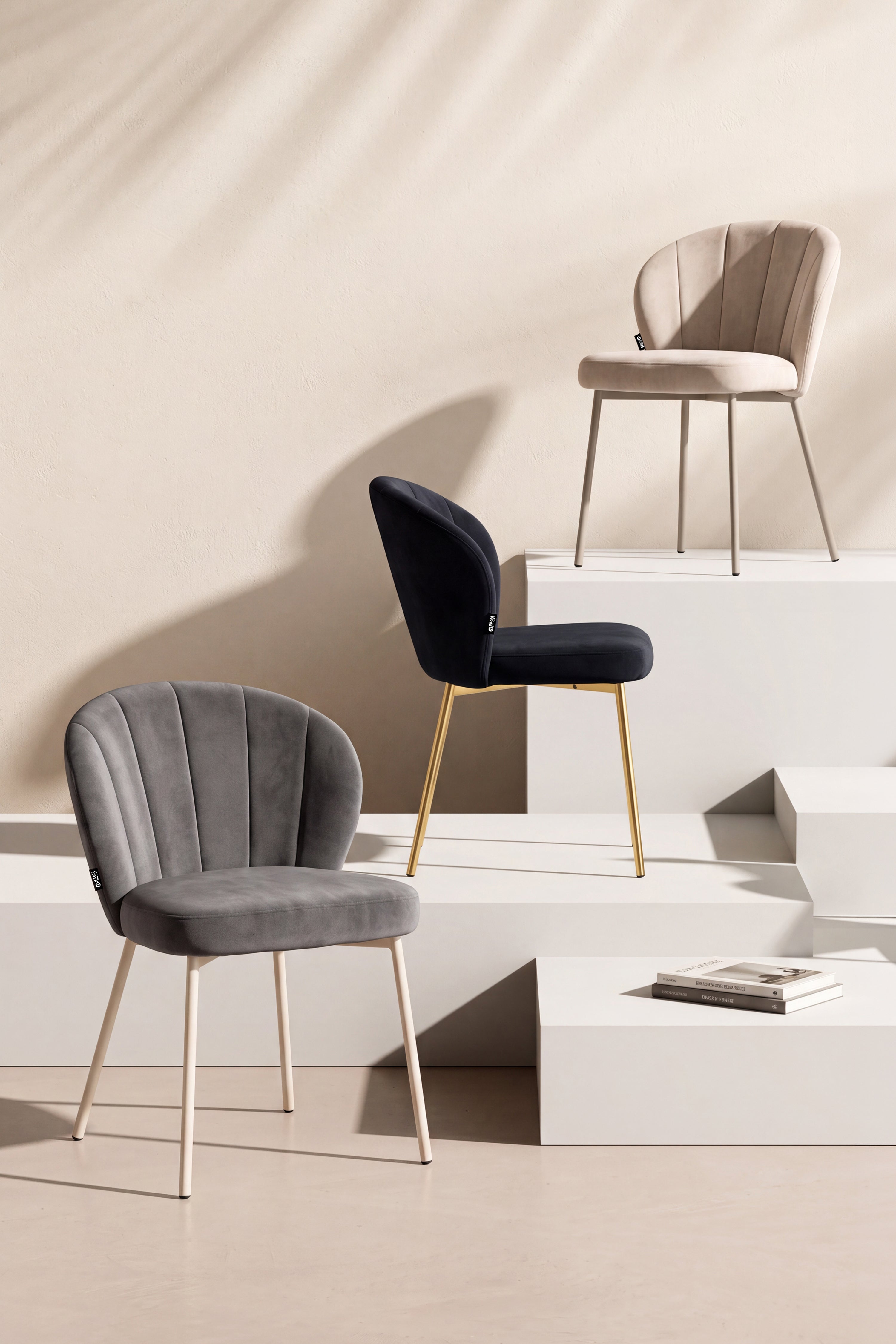Revy Fabric Chairs, Set of 2, Grey - Set image 1