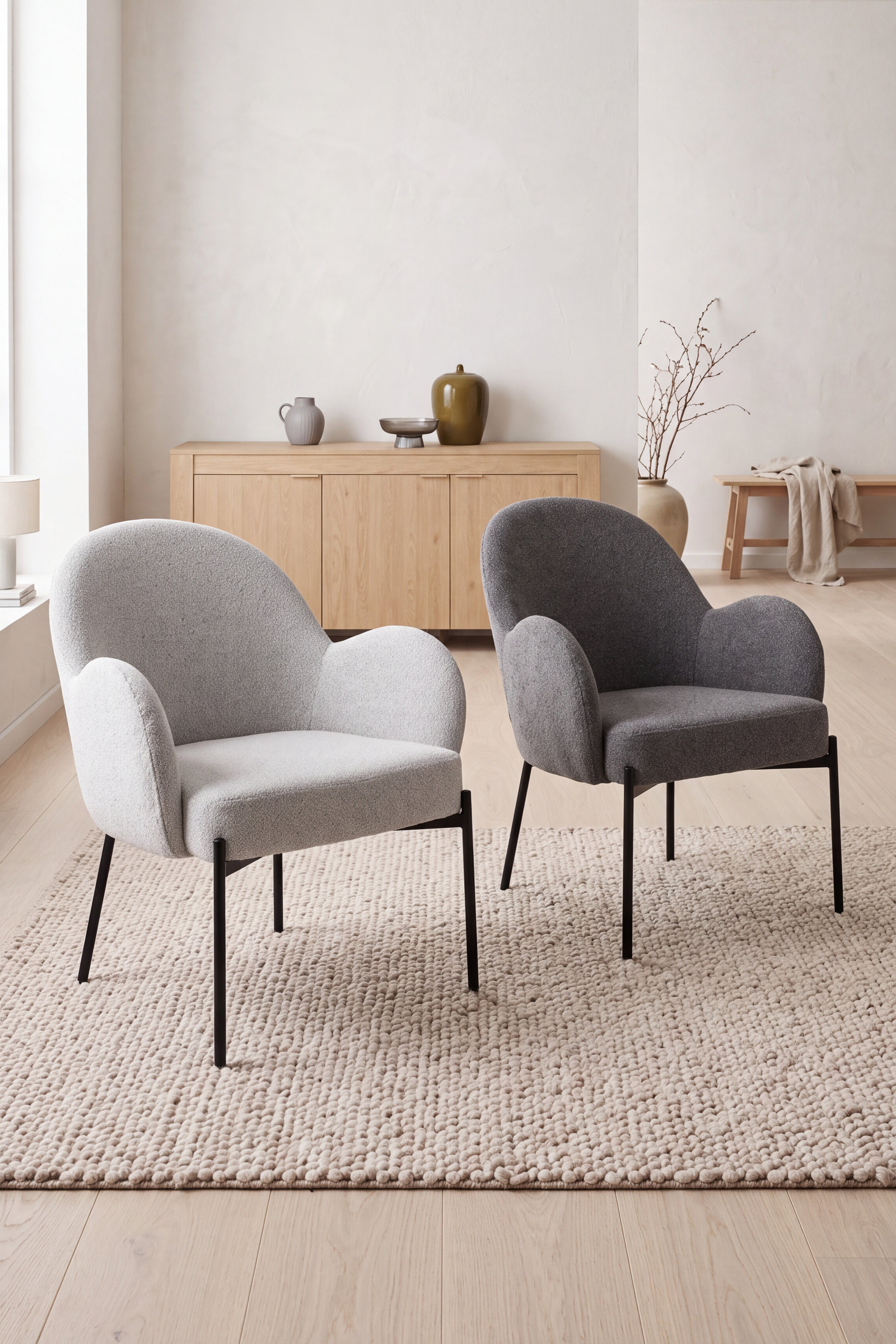 Sessel aus Stoff Roxy, Grau - Set-Bild 1