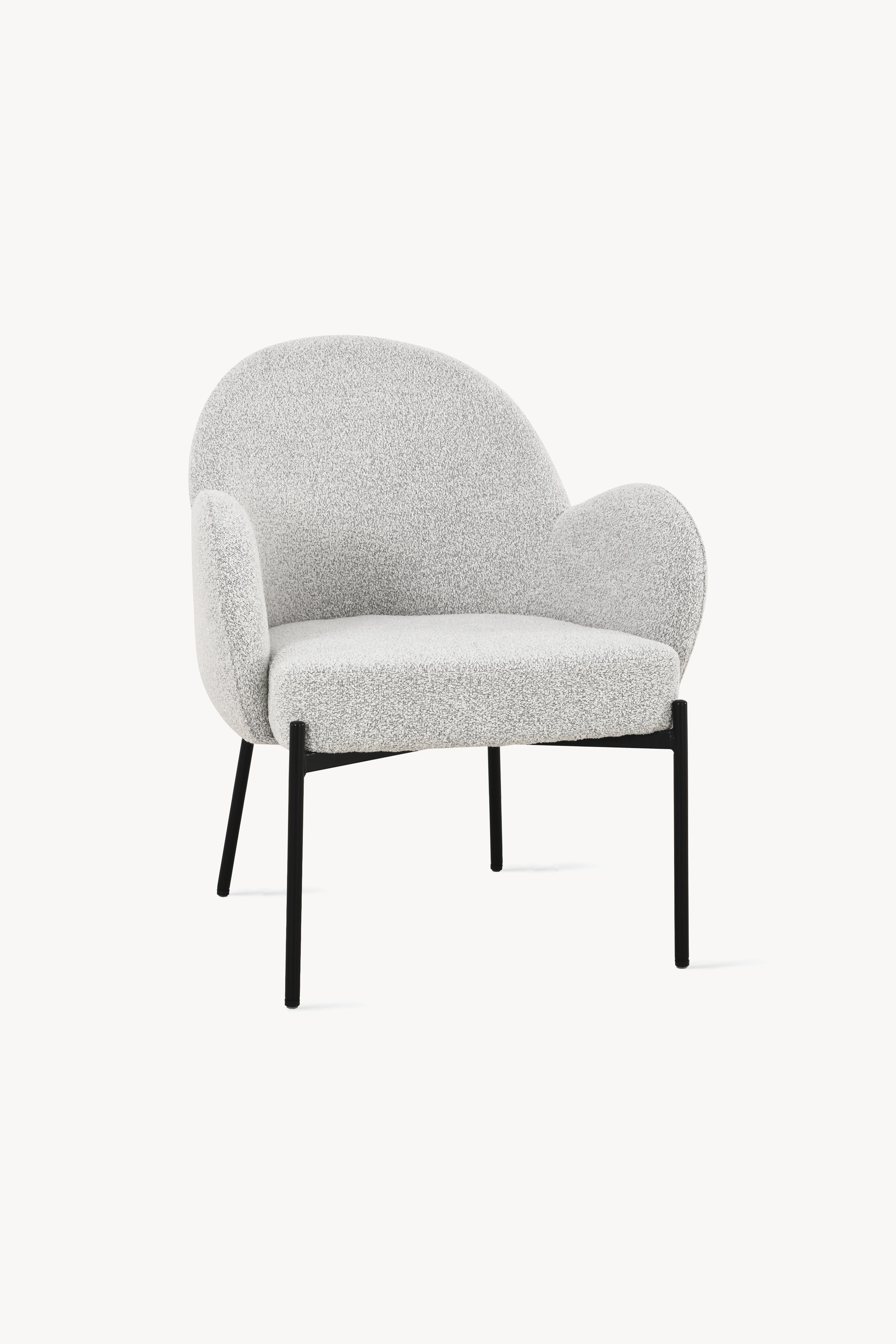 Sessel aus Stoff Roxy, Grau - Hauptbild