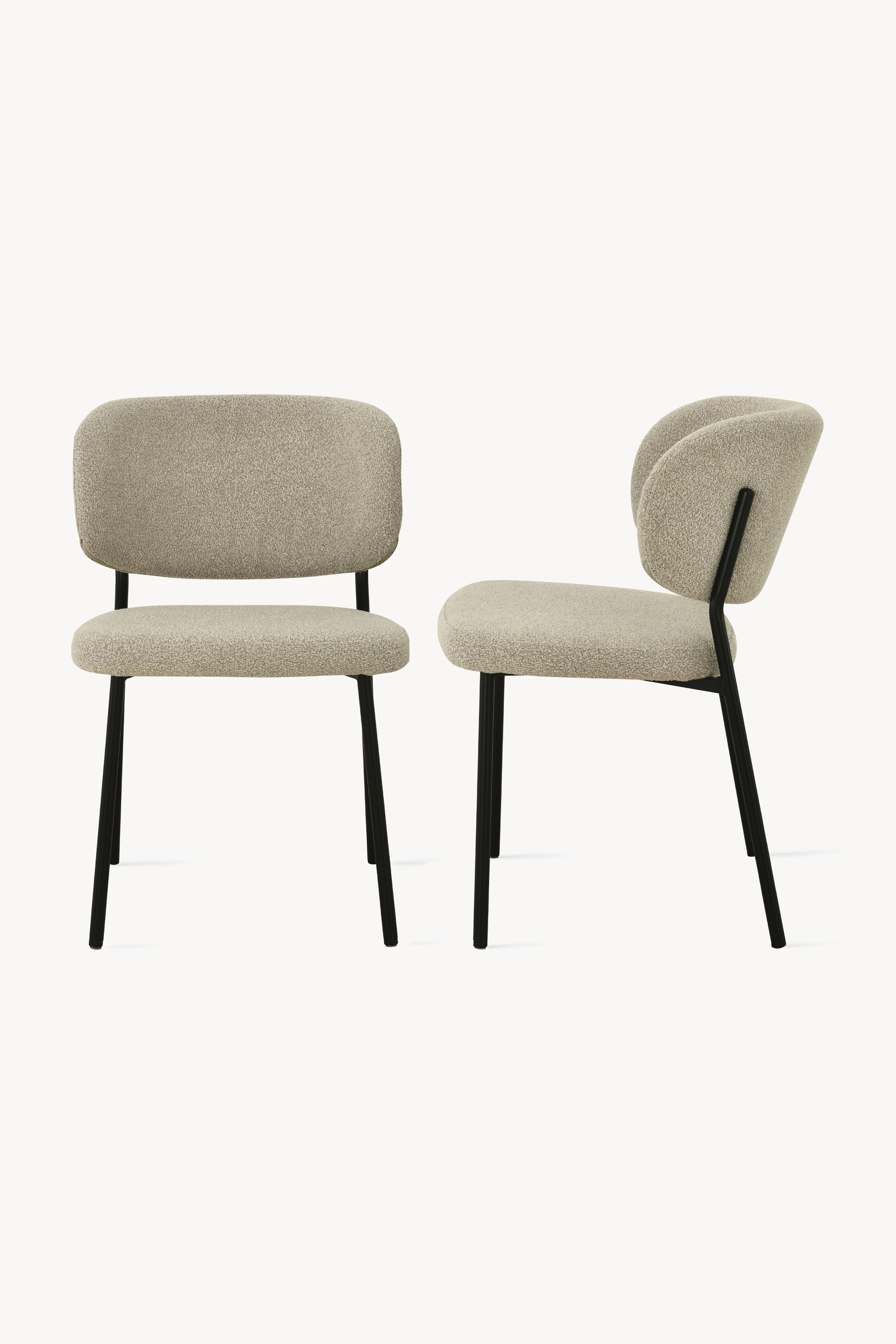 Sedie in tessuto Silvia, Set da 2, Beige - Immagine dettaglio 2