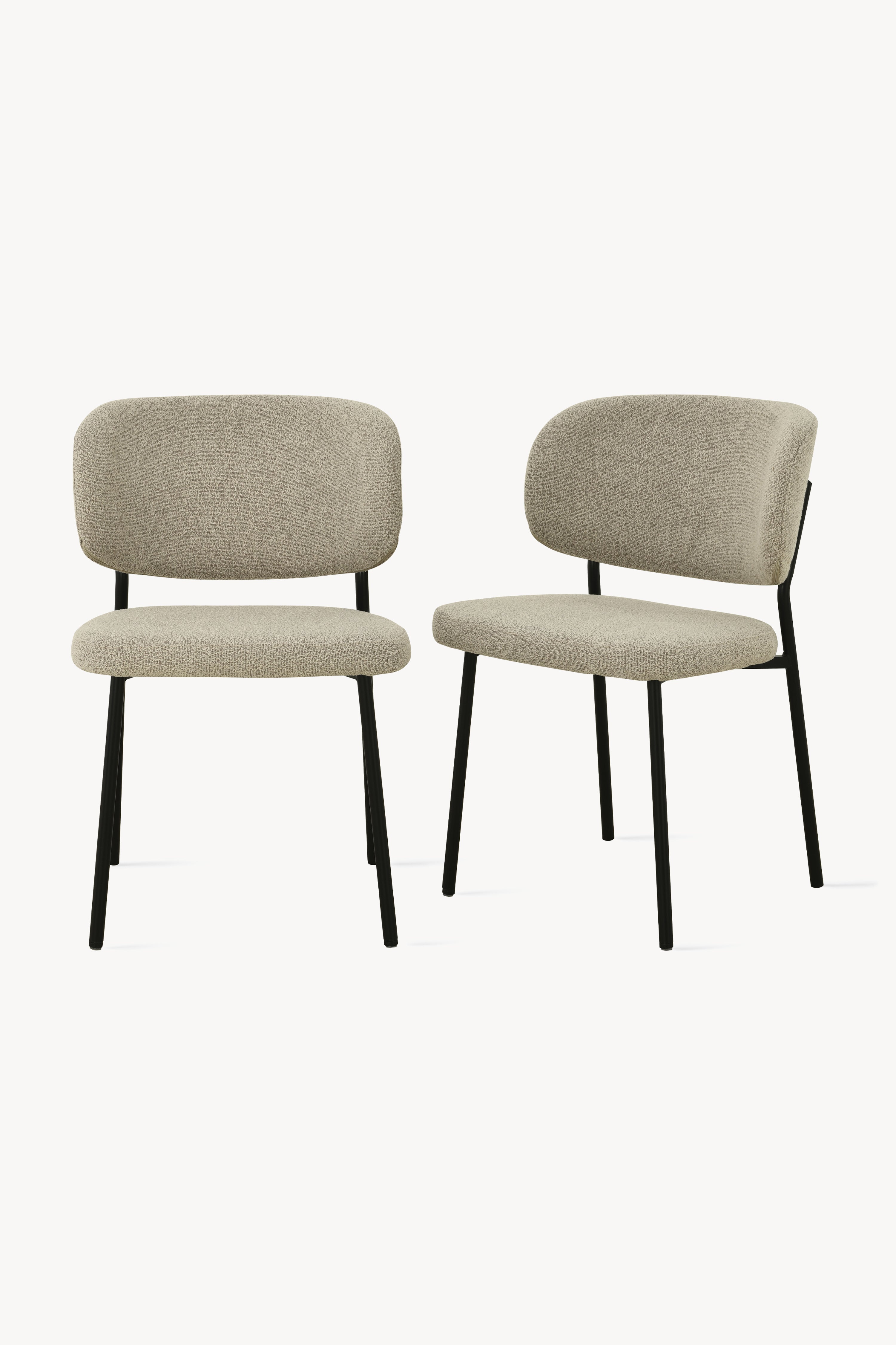 Sedie in tessuto Silvia, Set da 2, Beige - Immagine principale