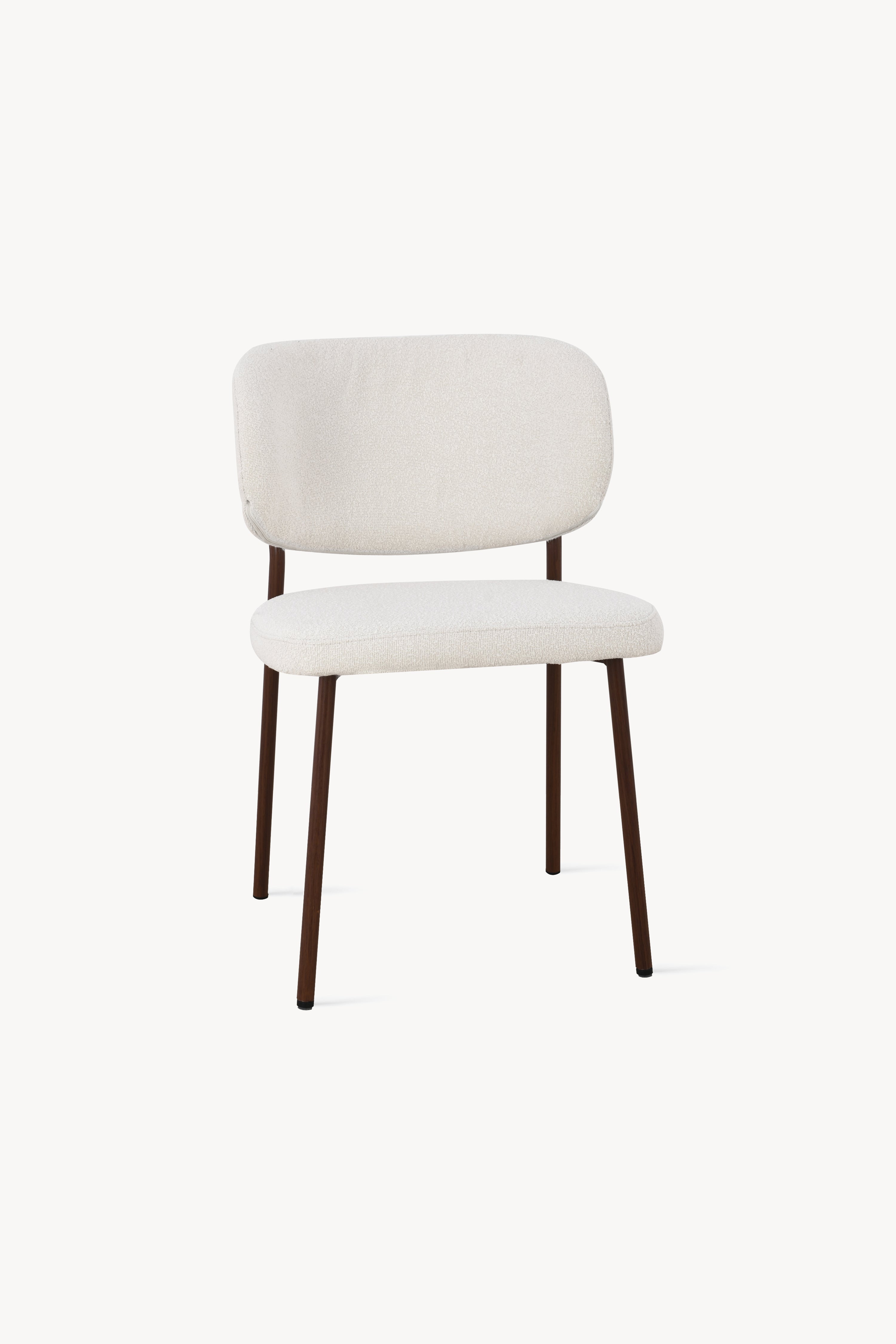Silvia Fabric Chairs, Set of 2, Cream White