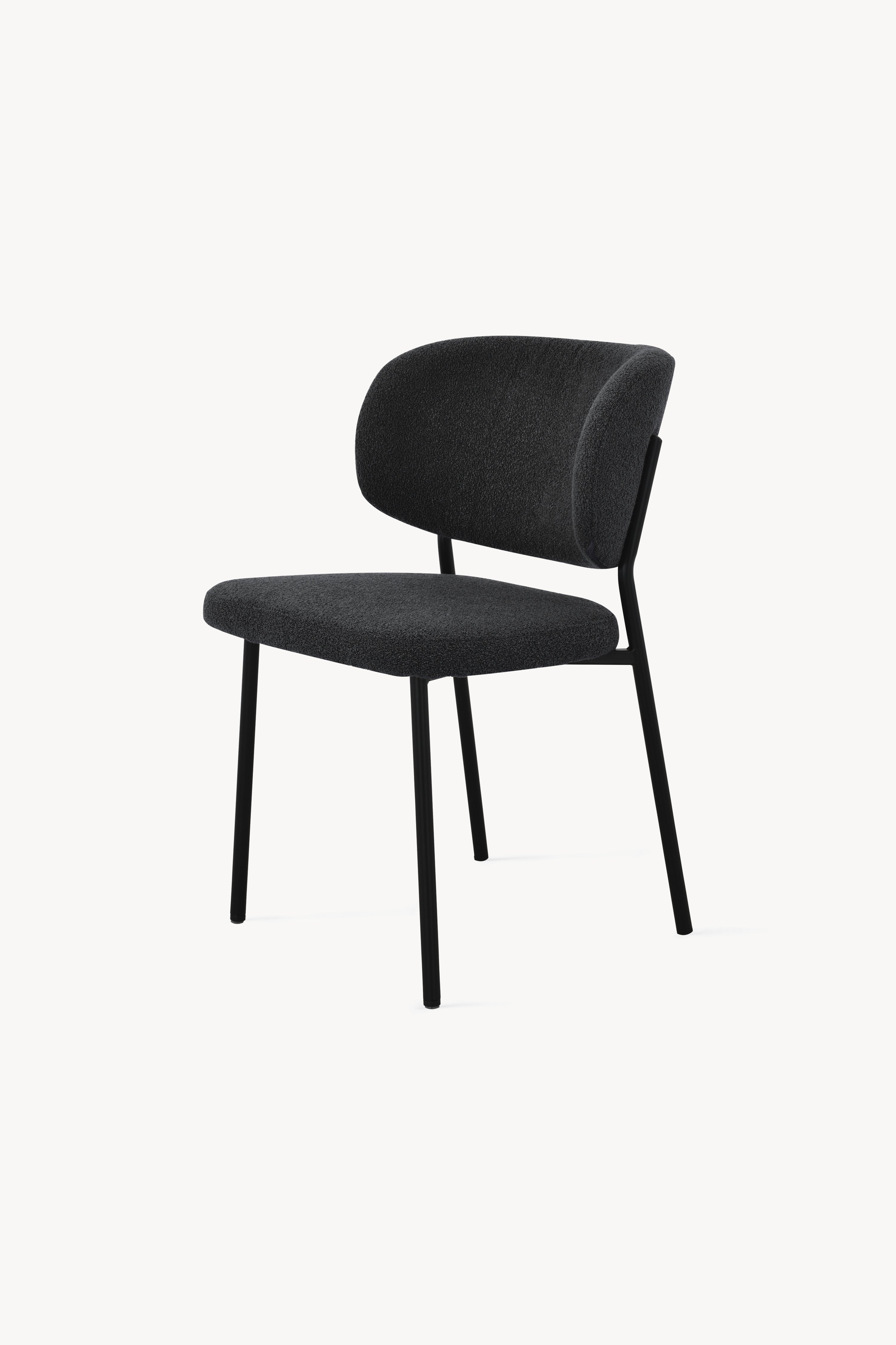 Chaises en tissu Silvia, Lot de 2, Gris Foncé - Image de détail 14