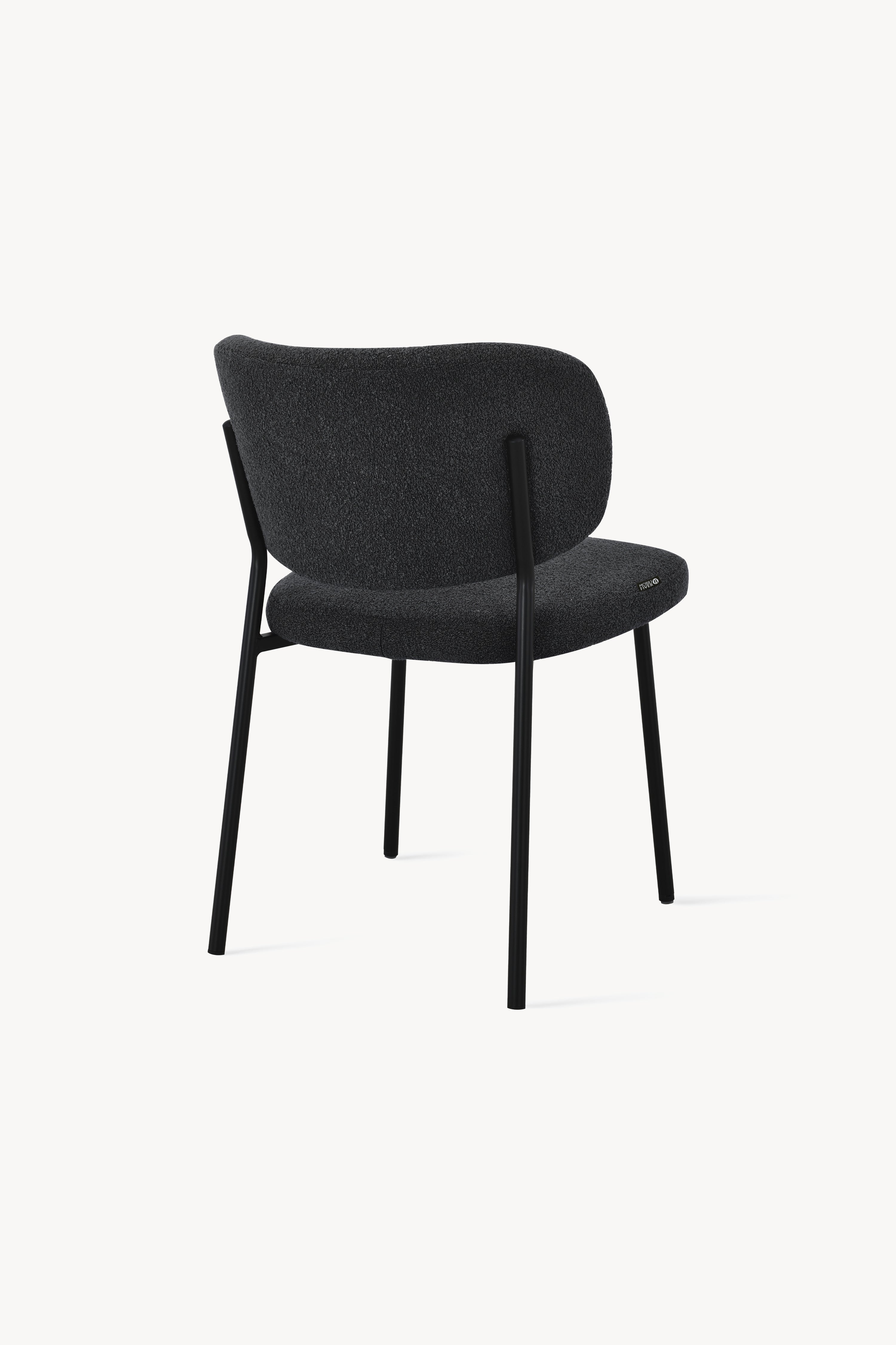 Chaises en tissu Silvia, Lot de 2, Gris Foncé - Image de détail 5