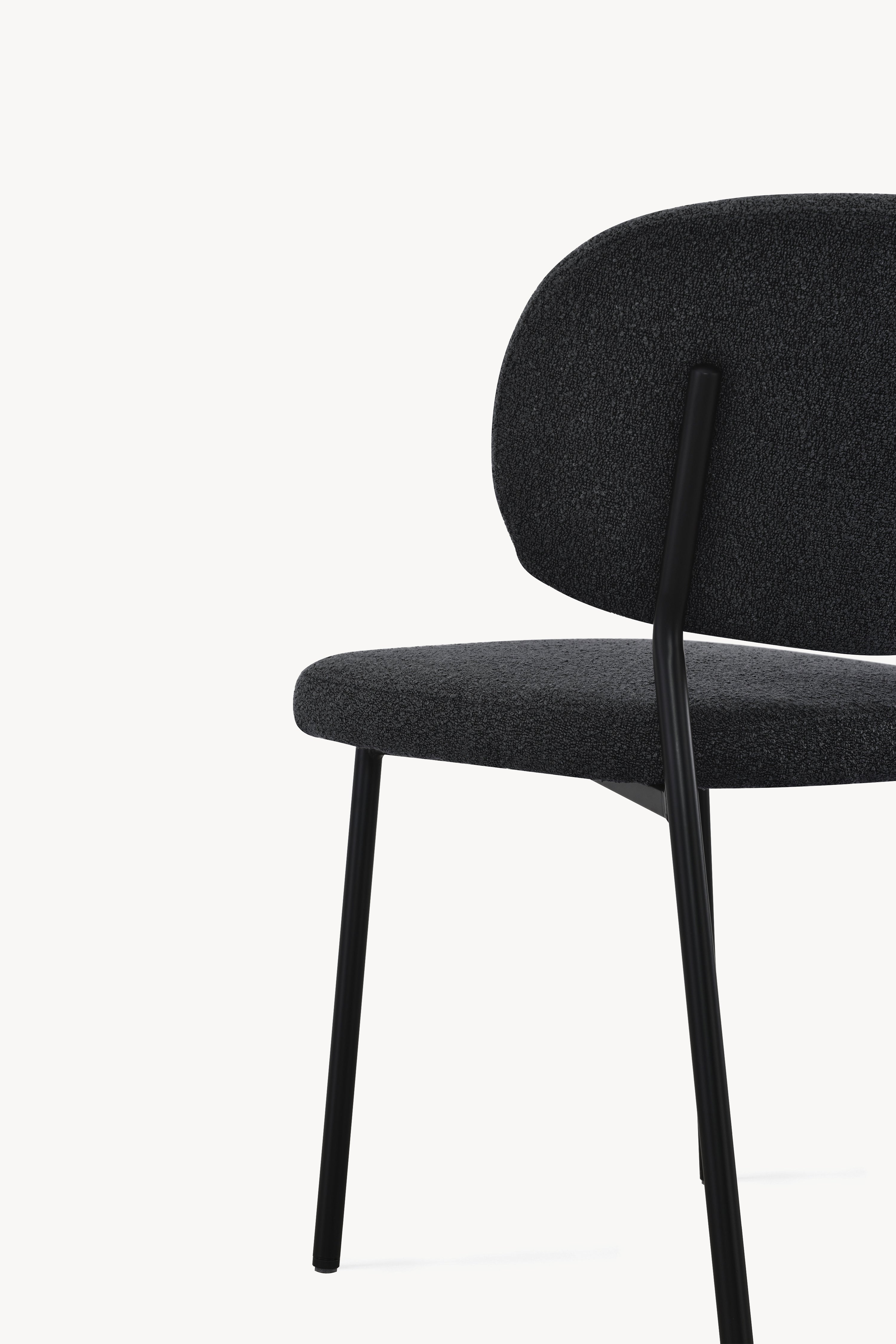 Chaises en tissu Silvia, Lot de 2, Gris Foncé - Image de détail 8
