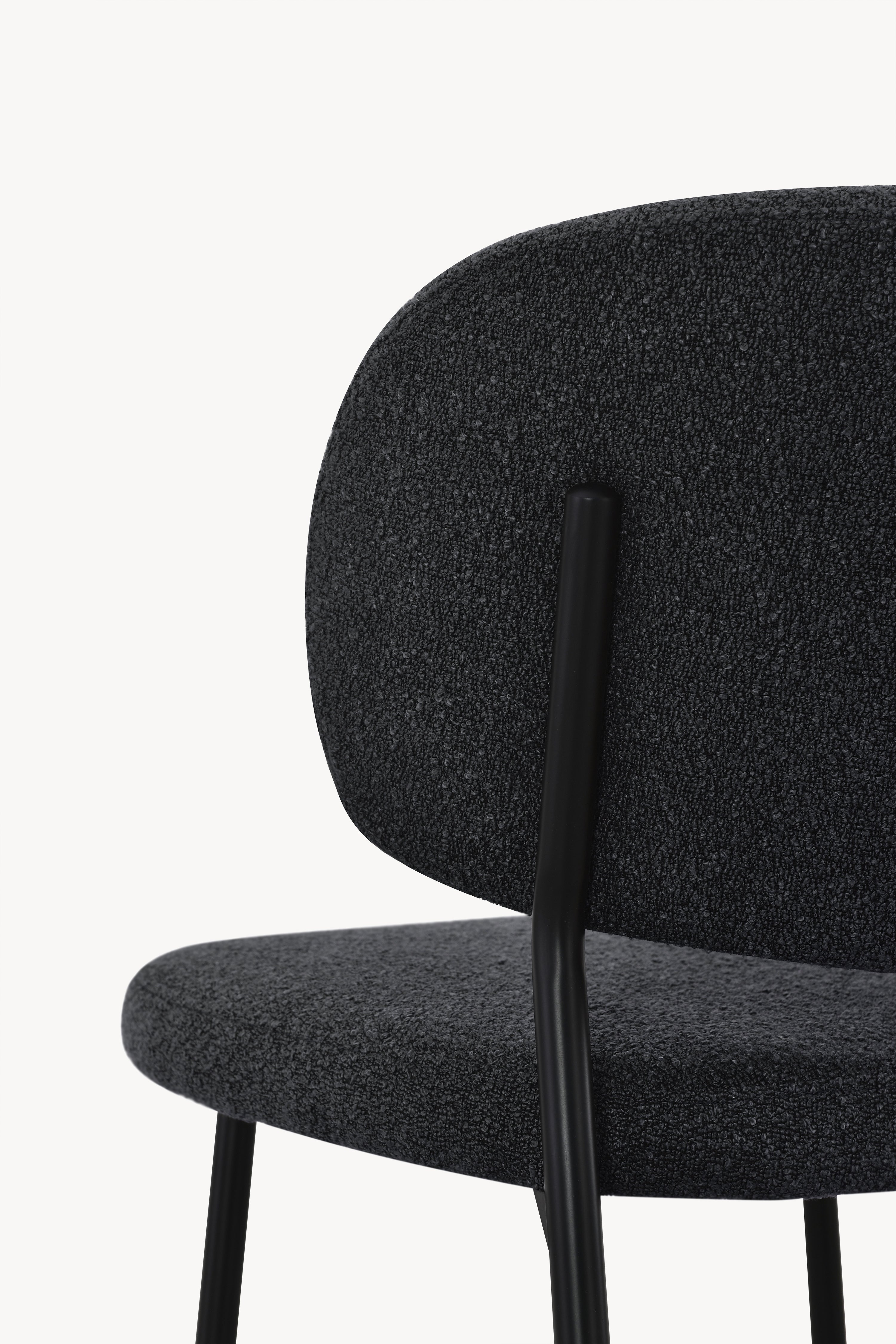 Chaises en tissu Silvia, Lot de 2, Gris Foncé - Image de détail 4