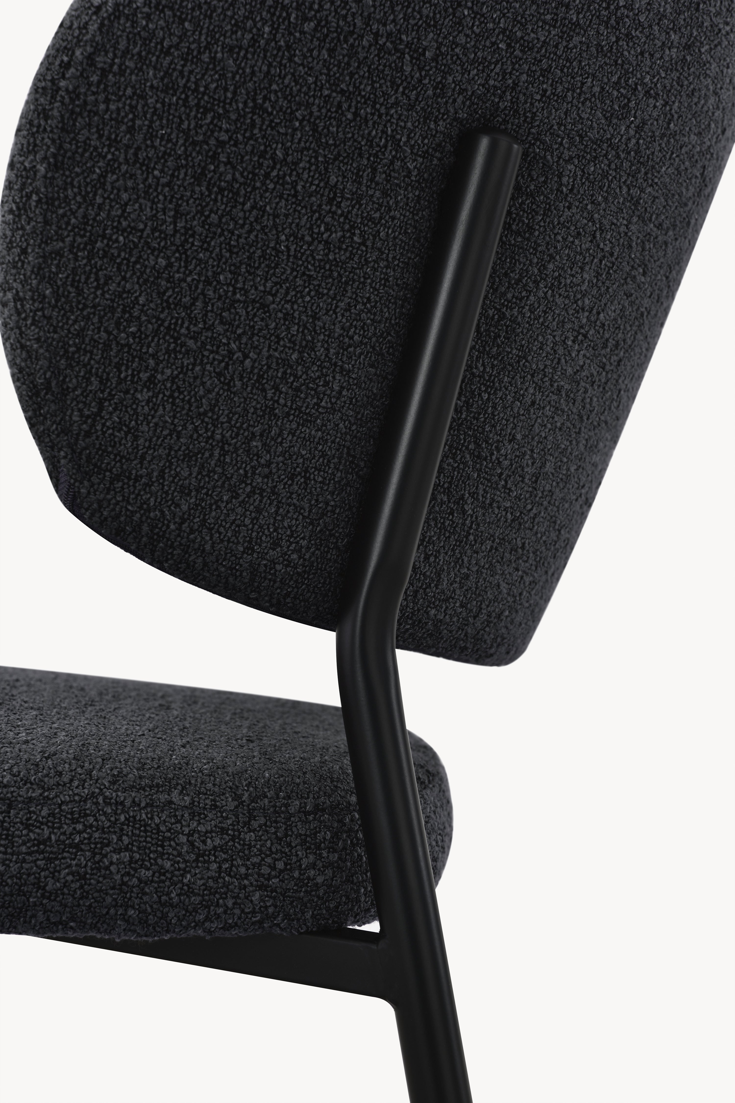 Chaises en tissu Silvia, Lot de 2, Gris Foncé - Image de détail 7