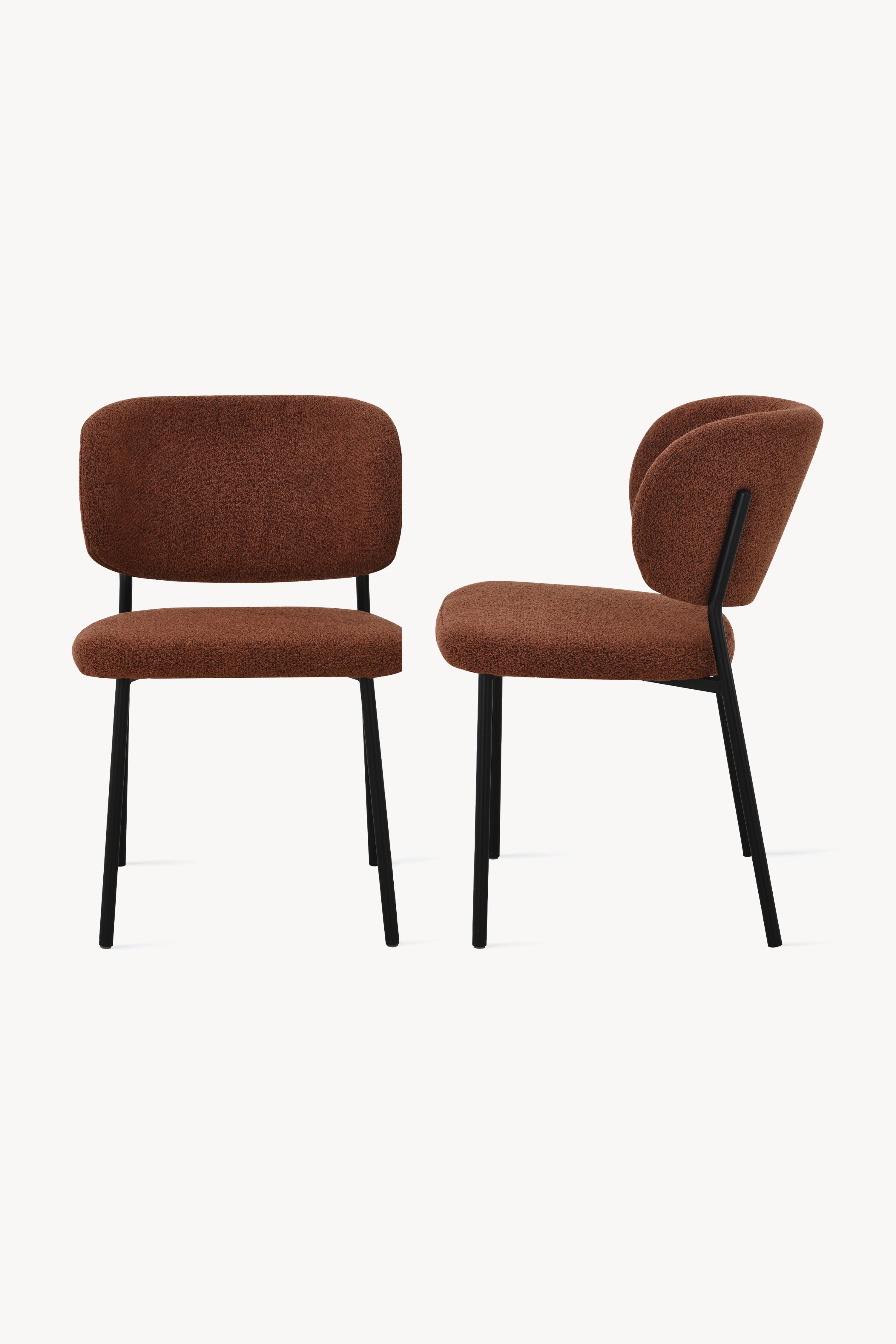 Sedie in tessuto Silvia, Set da 2, Rosso Mattone - Immagine dettaglio 3