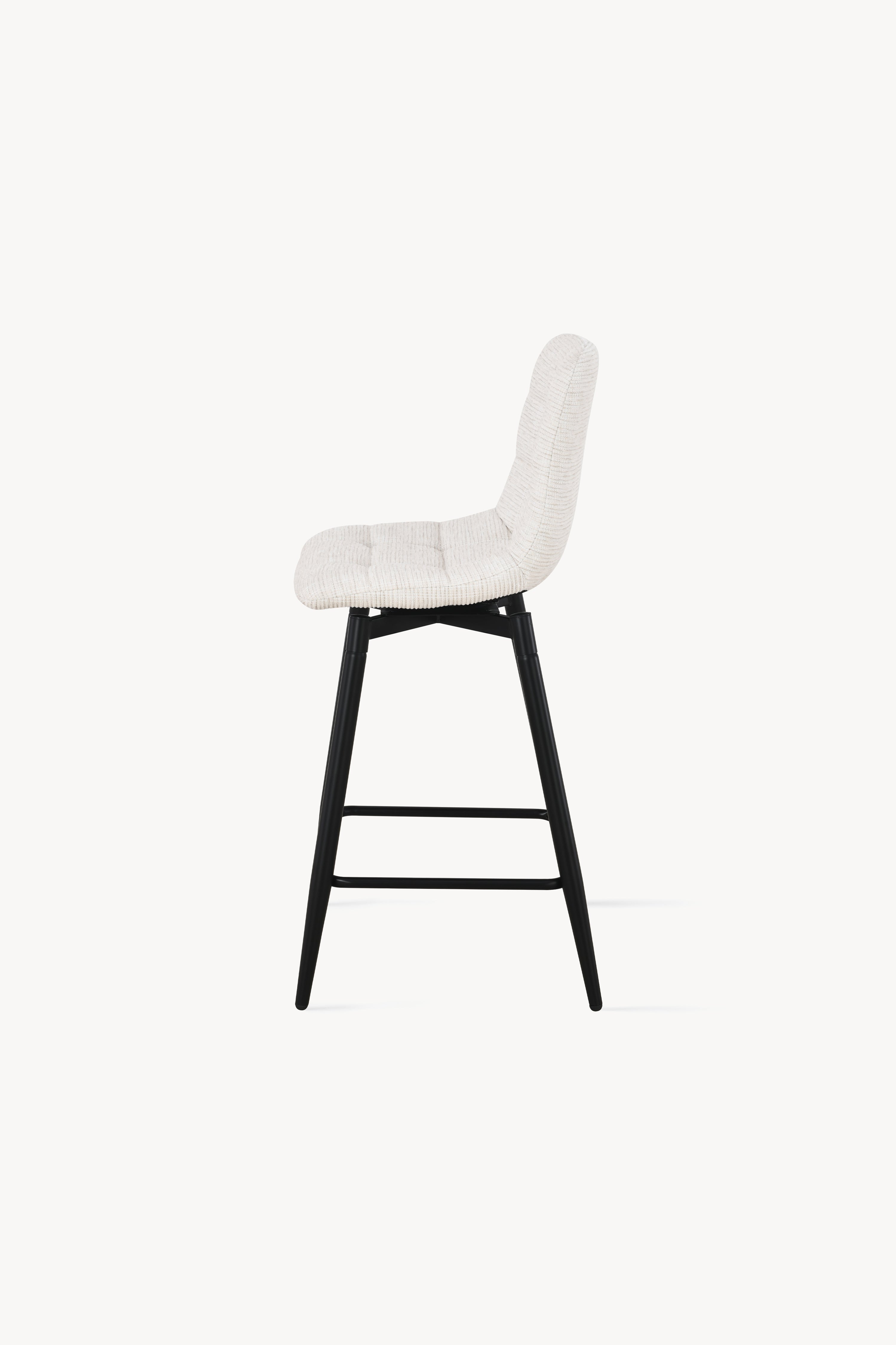 Taburete din material textil Simone, Set de 2, Alb Crem - Imagine detaliu 8