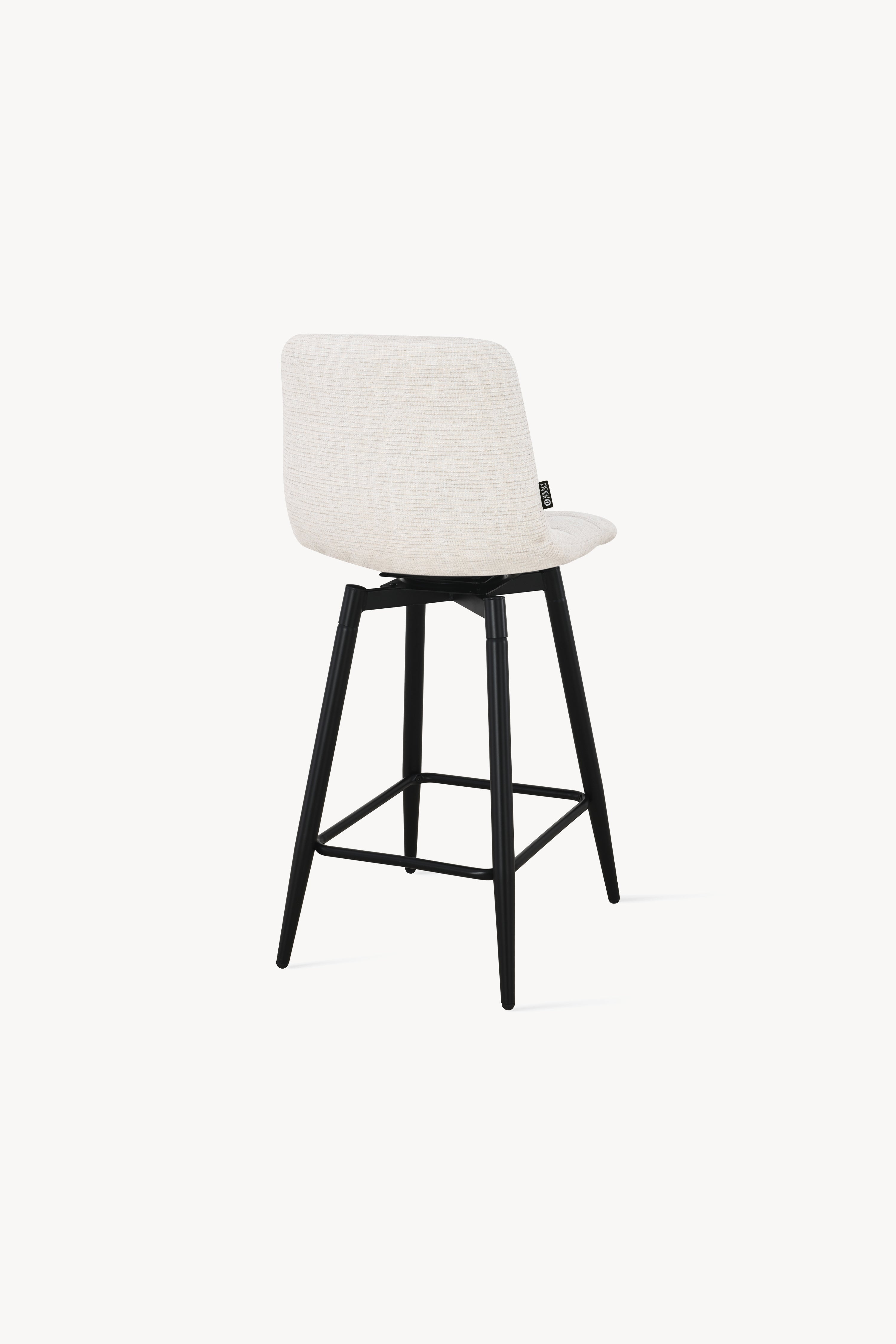 Taburete din material textil Simone, Set de 2, Alb Crem - Imagine detaliu 9