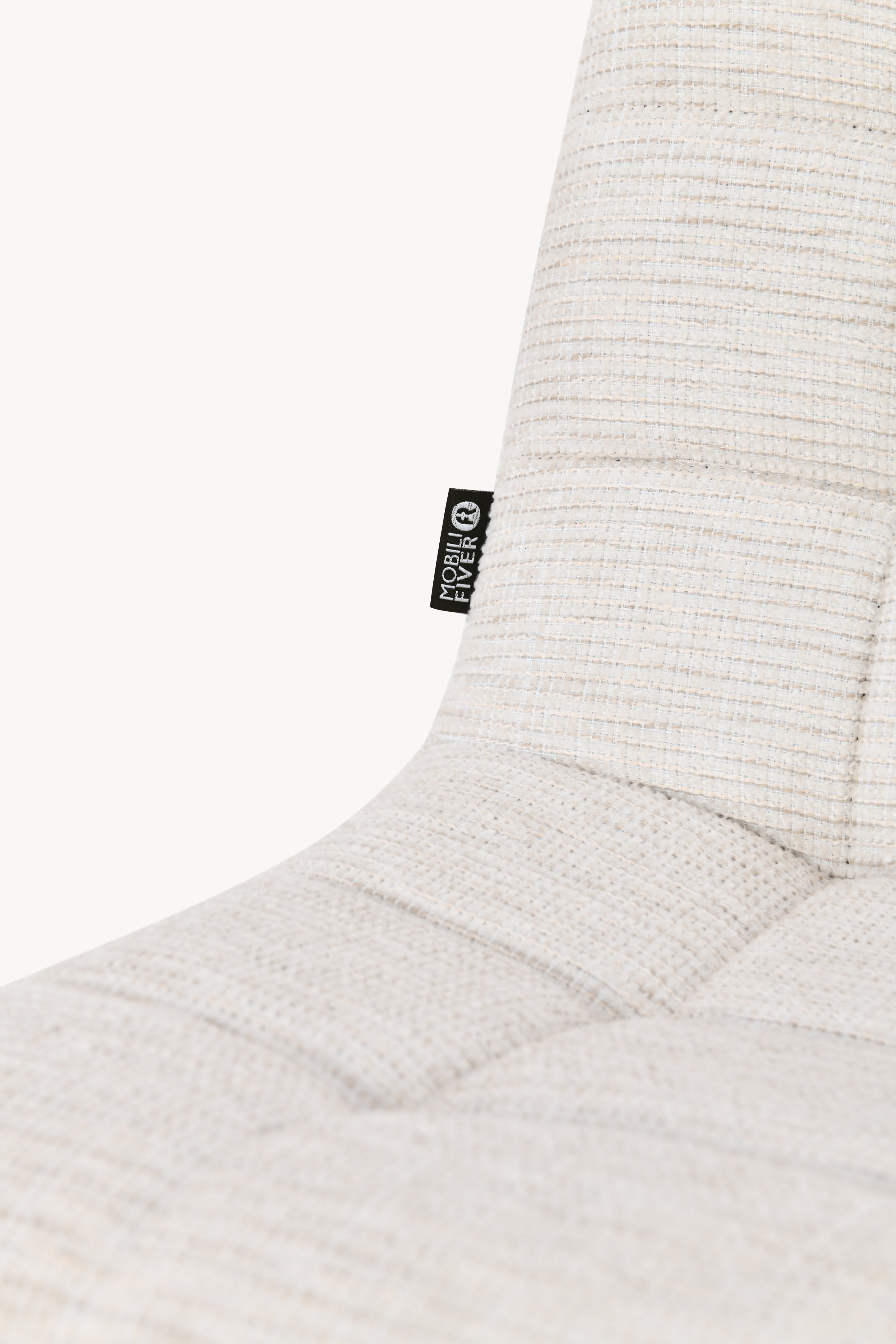 Taburete din material textil Simone, Set de 2, Alb Crem - Imagine detaliu 6