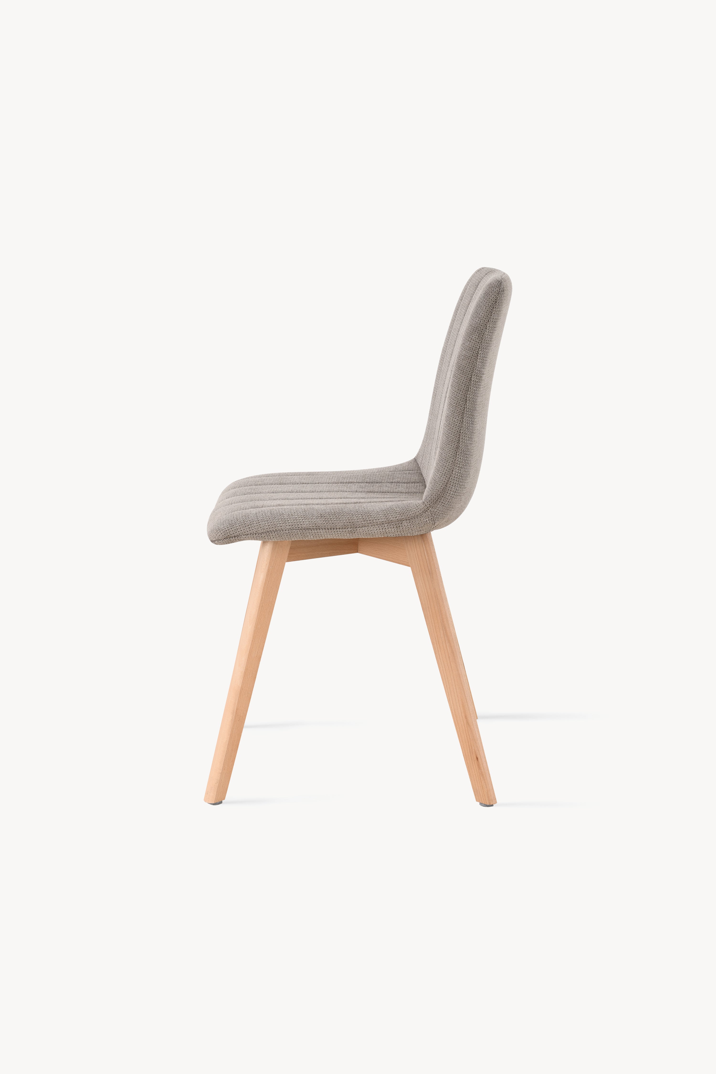 Sedie in tessuto Vera, Set da 2, Beige Scuro con gambe in legno - Immagine dettaglio 1