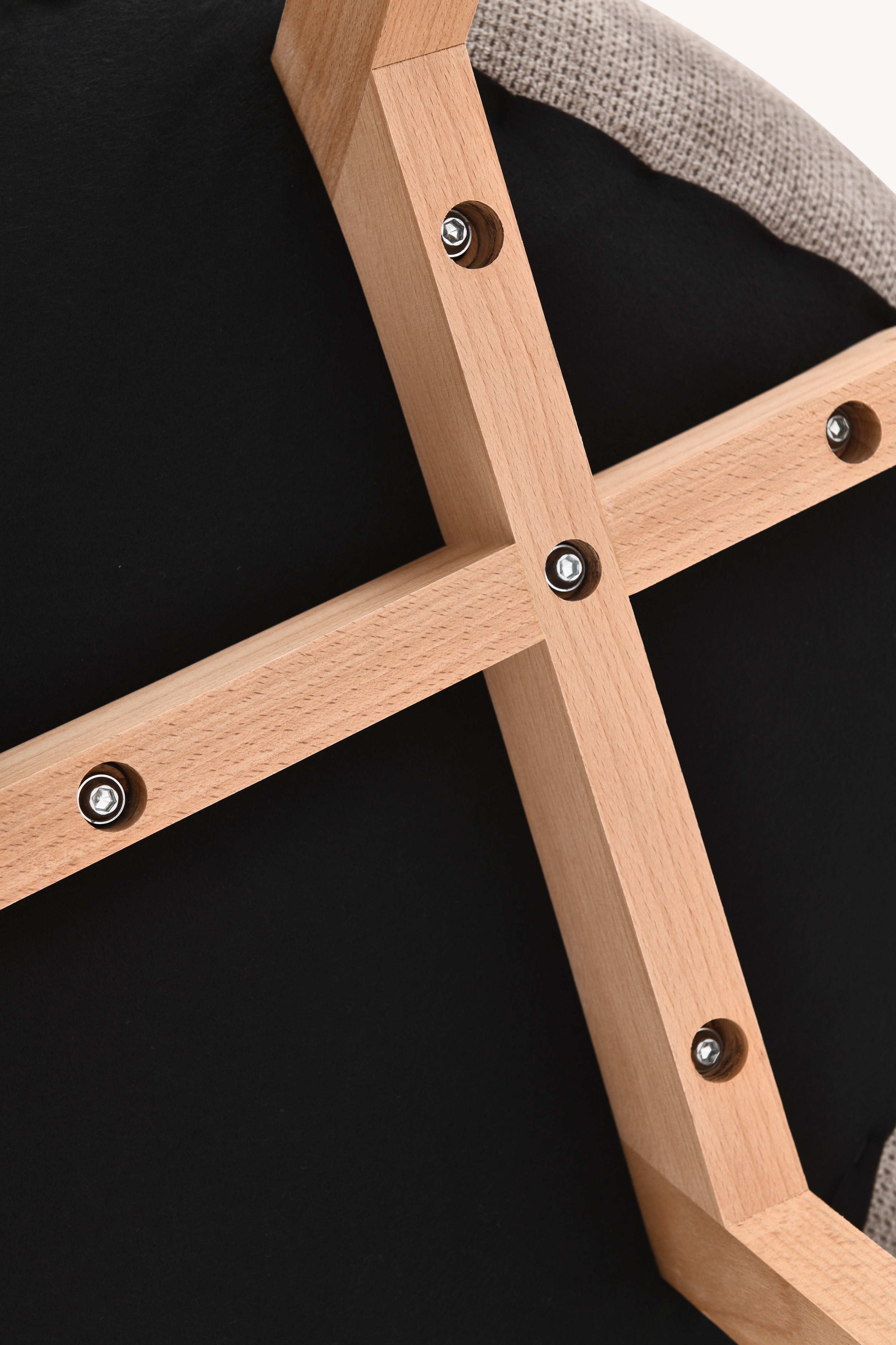 Sedie in tessuto Vera, Set da 2, Beige Scuro con gambe in legno - Immagine dettaglio 15
