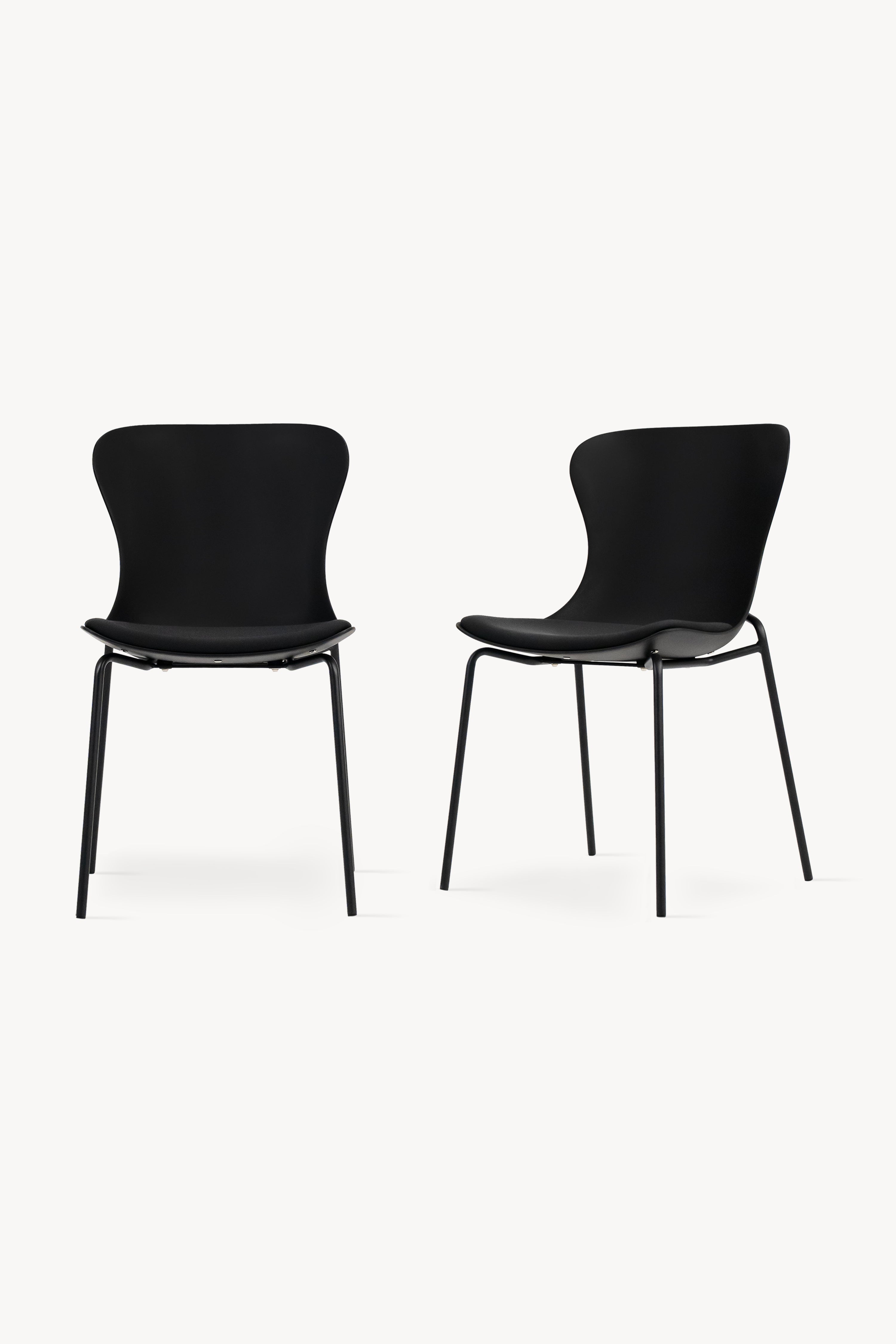 Zoe stoelen, set van 2, Zwart - Hoofdafbeelding