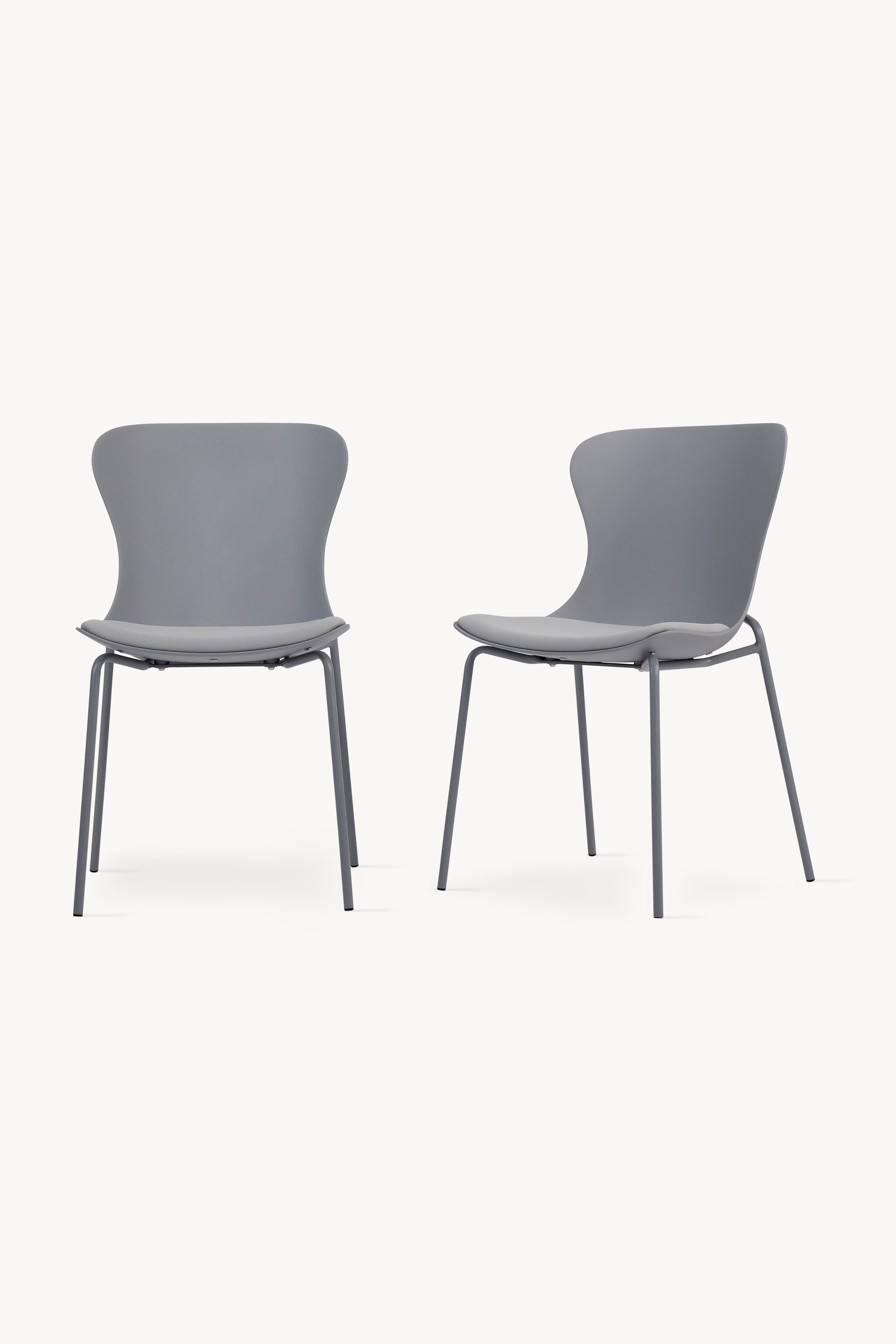 Zoe stoelen, set van 2, Grijs - Hoofdafbeelding