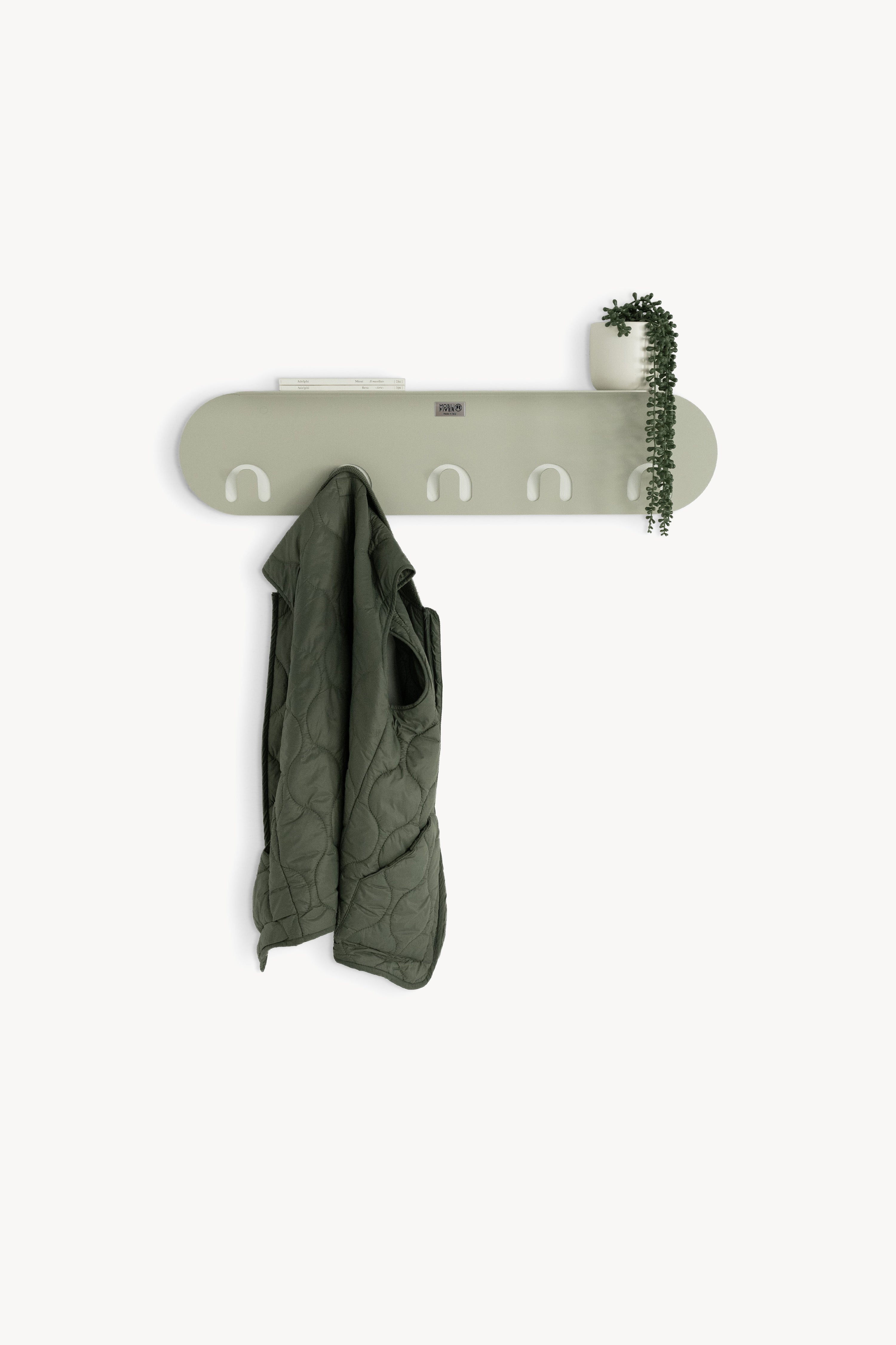 Perchero de pared de metal Camilla, 80 cm, Beige