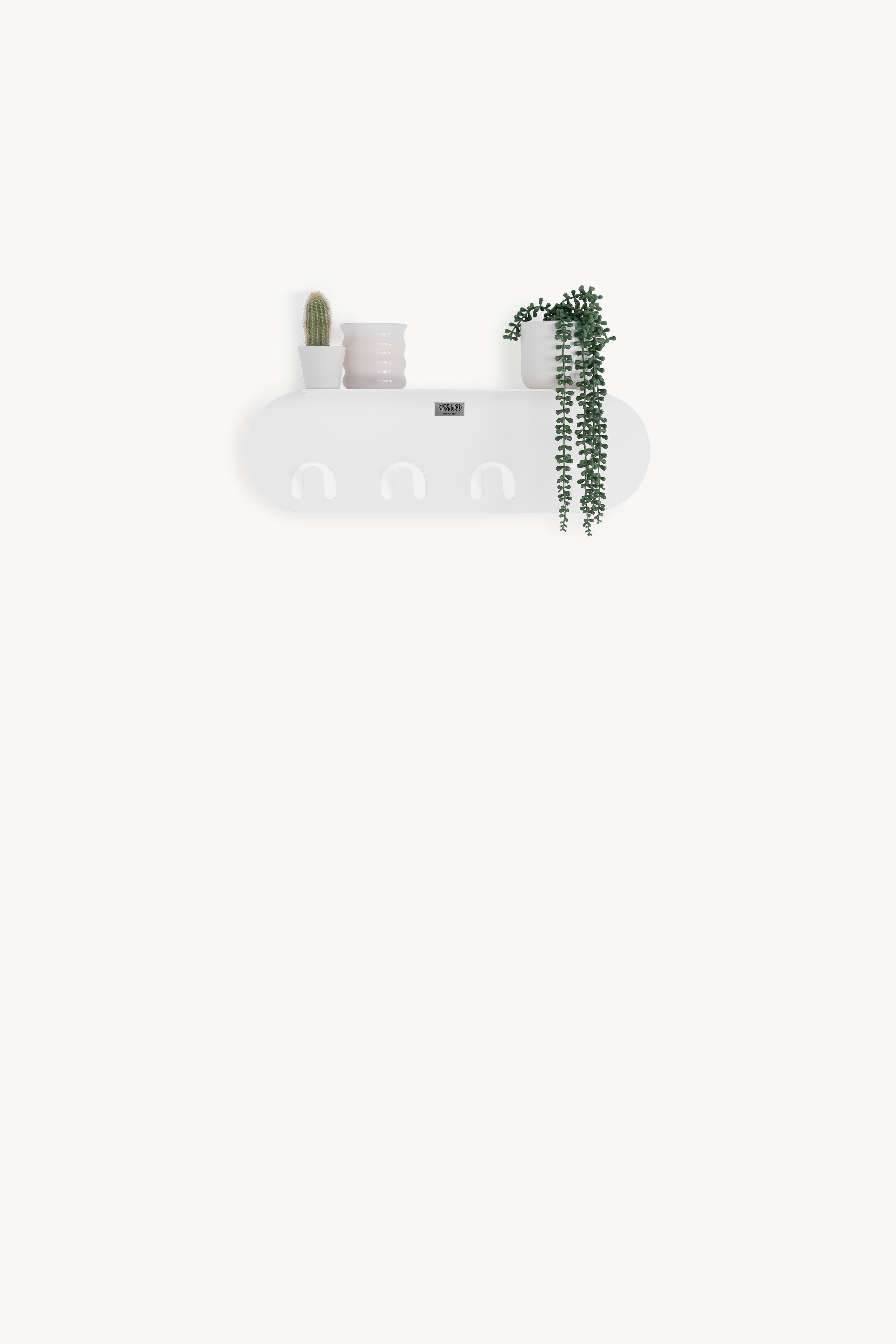 Appendiabiti da parete in metallo Camilla, 60 cm, Bianco - Immagine principale