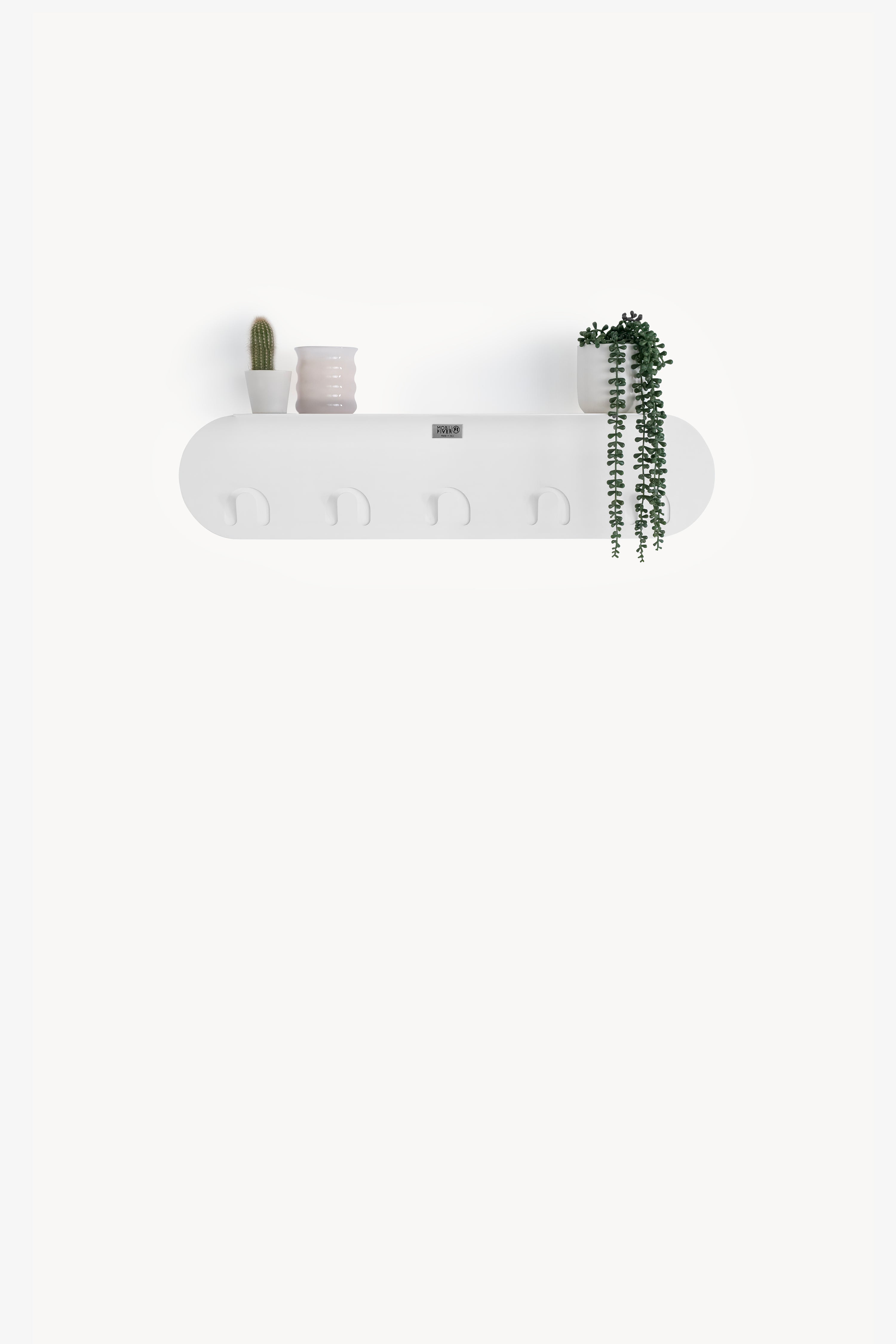 Porte-manteau mural en métal Camilla, 80 cm, Blanc - Image principale