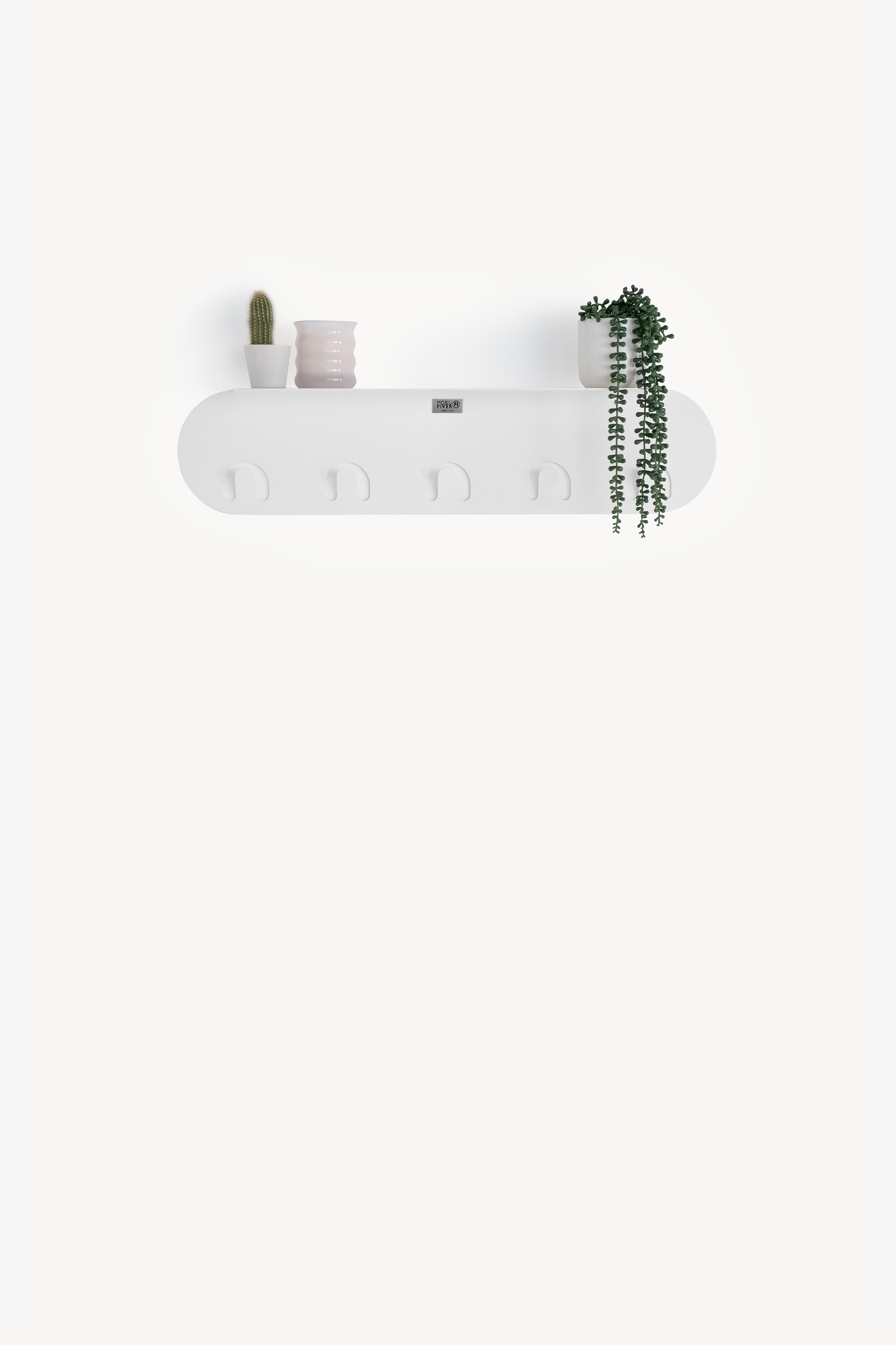 Appendiabiti da parete in metallo Camilla, 80 cm, Bianco - Immagine principale