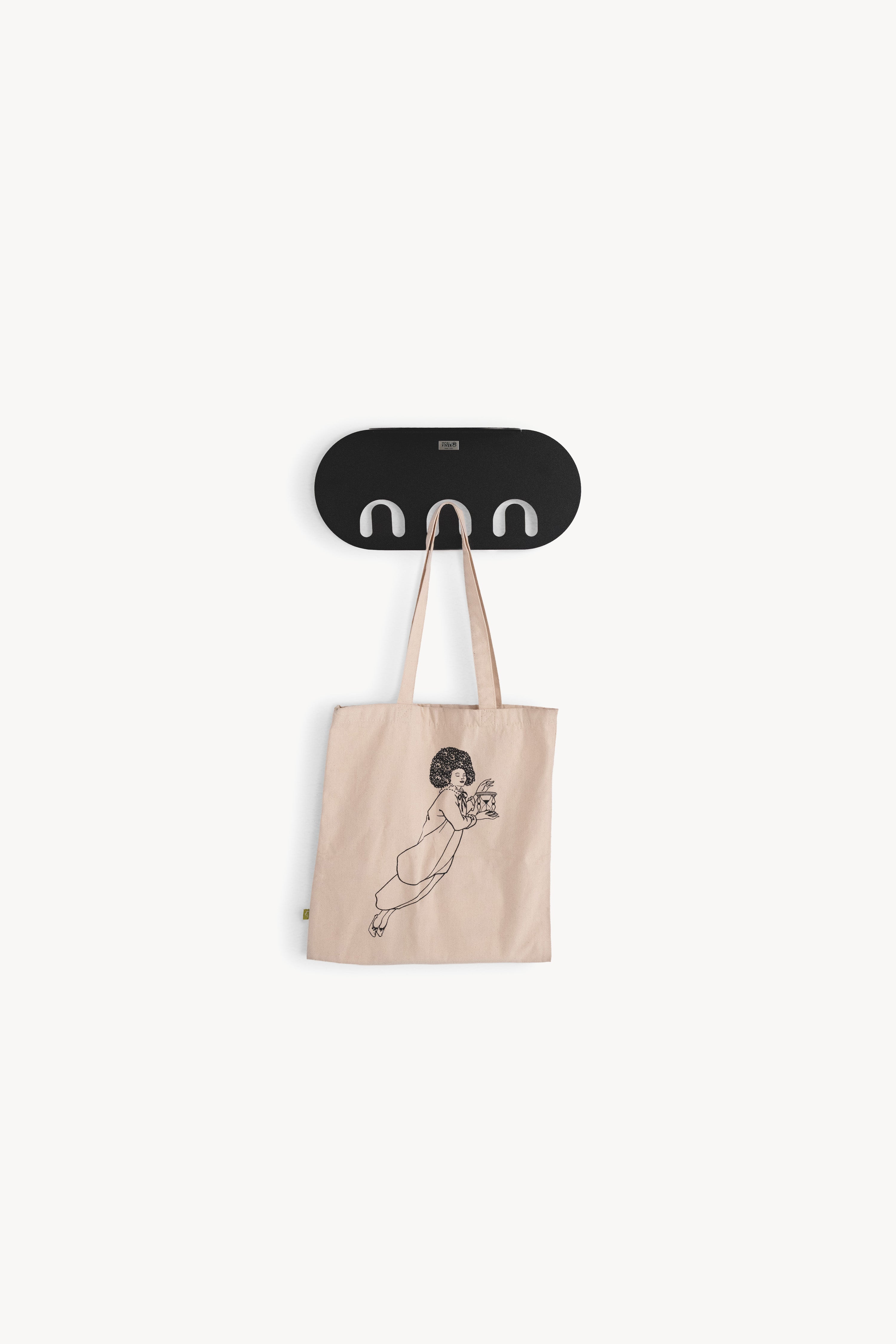 Porte-manteau mural en métal Camilla, 40 cm, Noir - Image principale