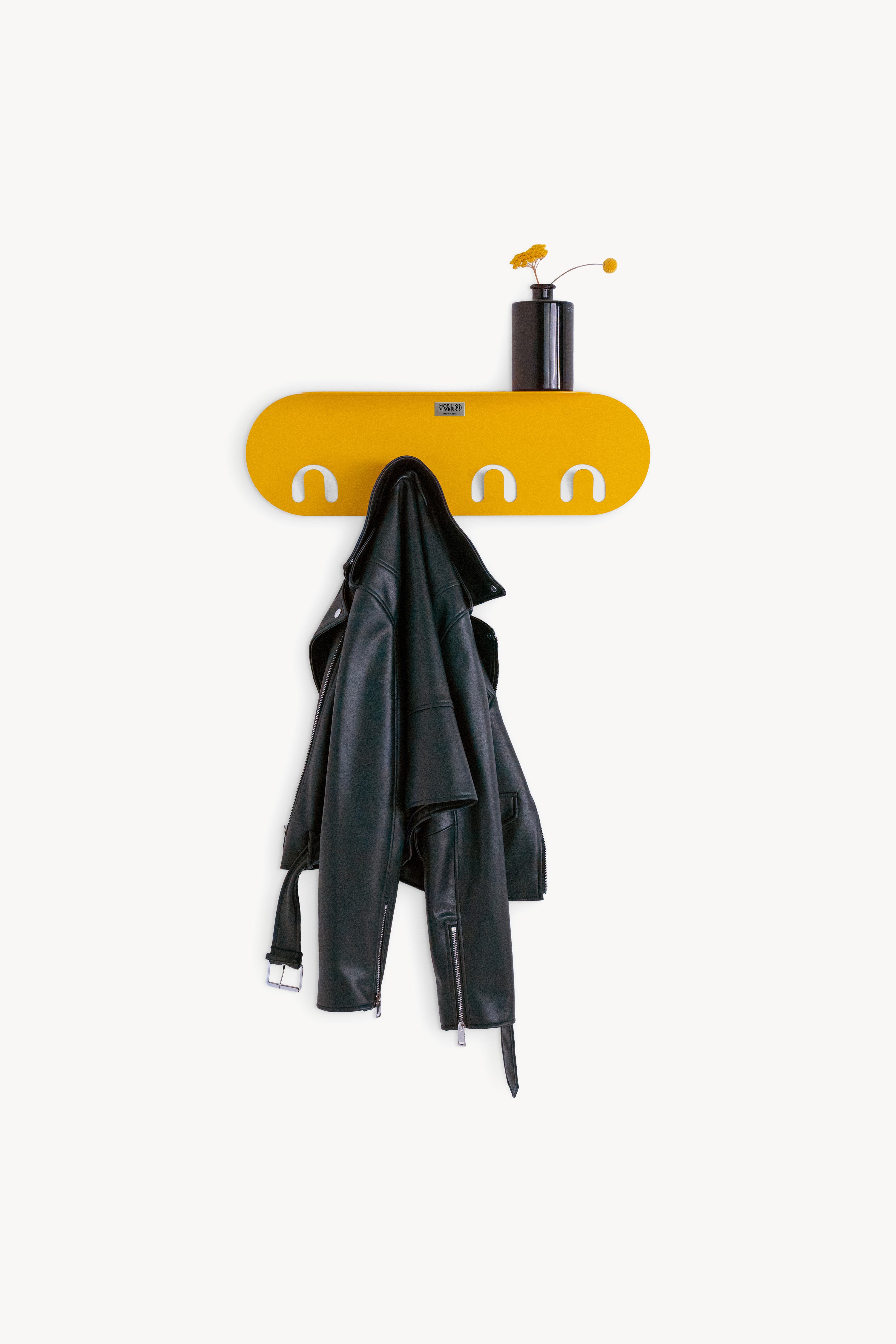 Appendiabiti da parete in metallo Camilla, 60 cm, Giallo Senape - Immagine principale