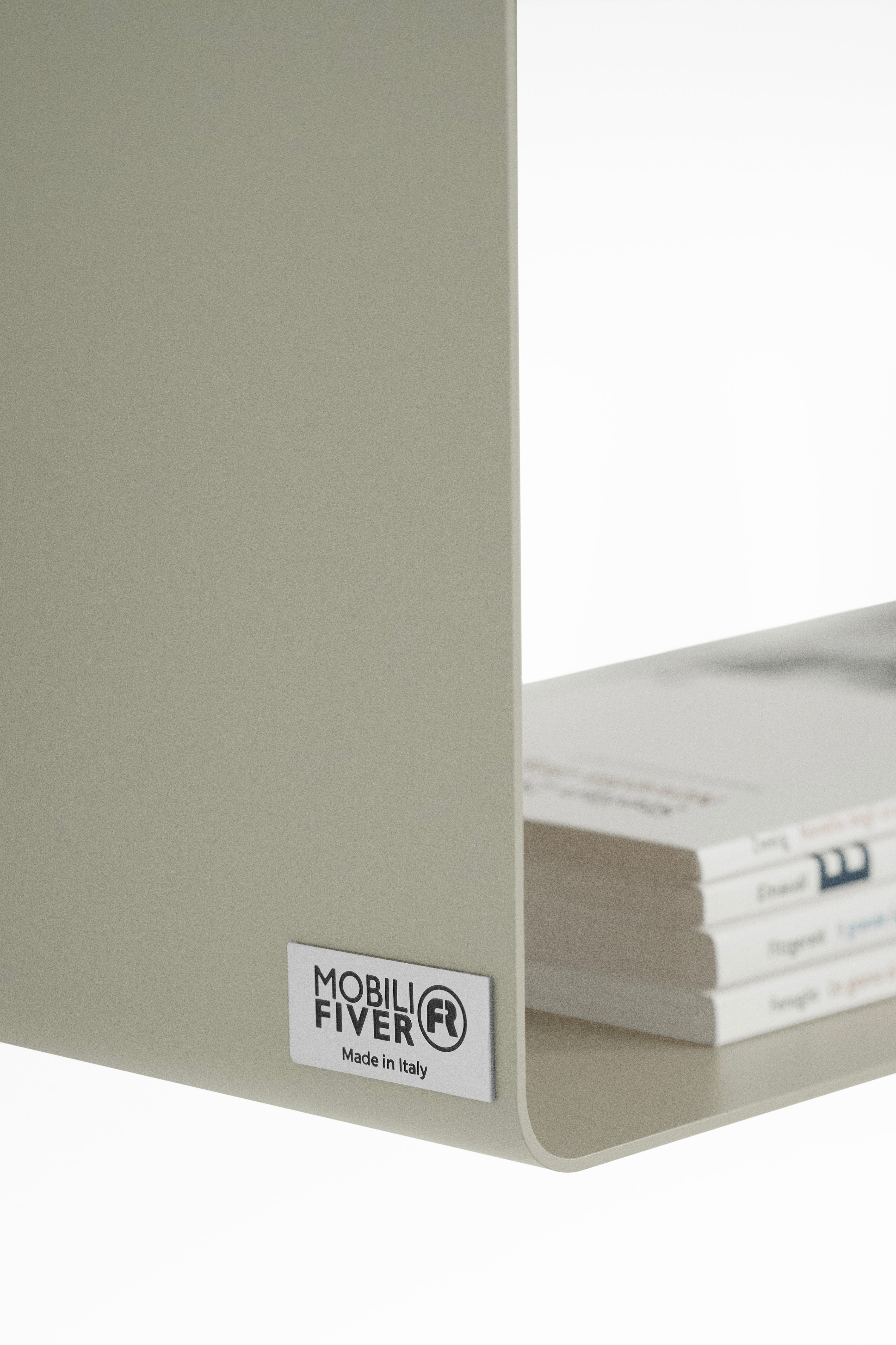 Mensola in metallo Camilla a C, 60x18x20 cm, Beige - Immagine dettaglio 1