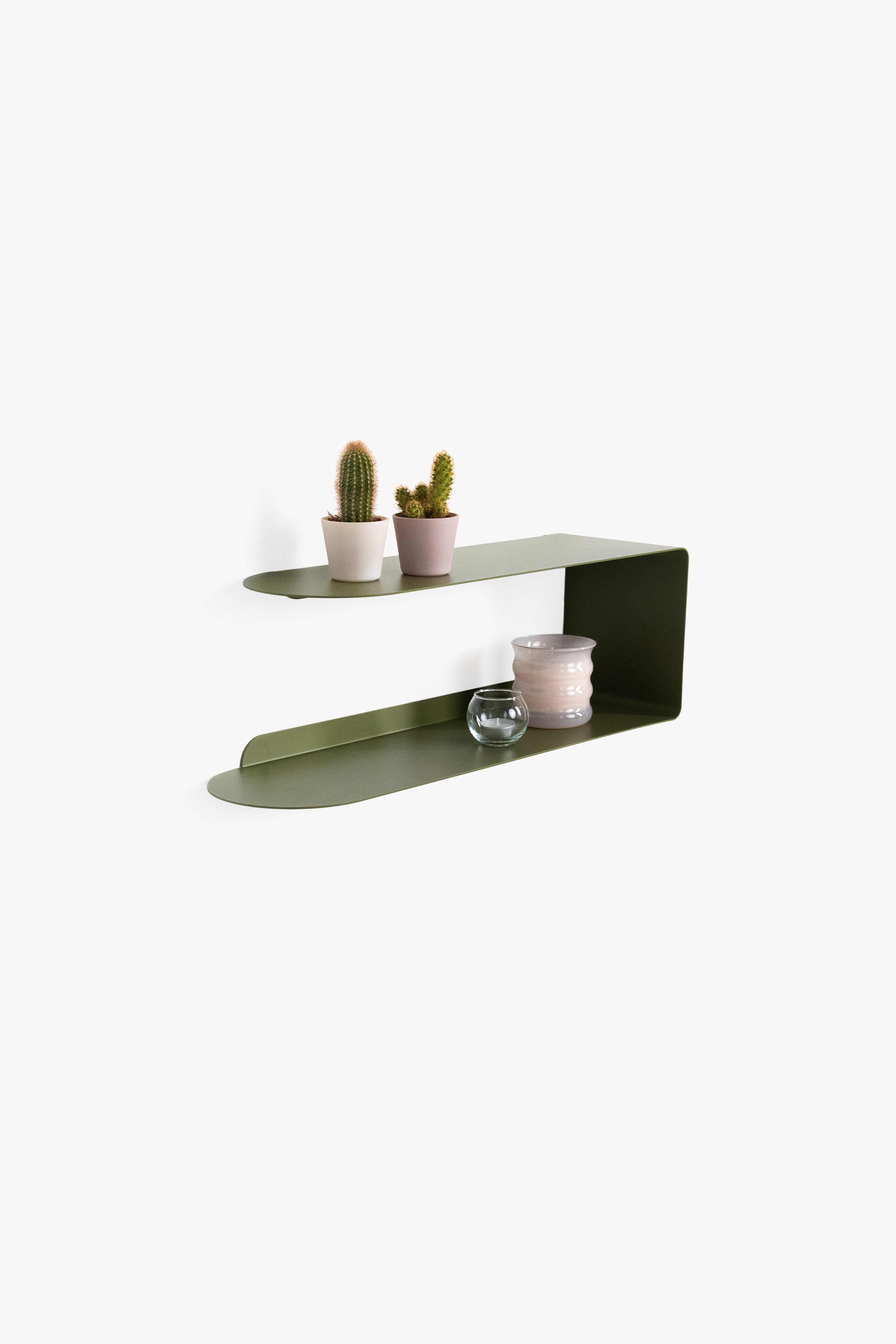Metallregal Camilla C-Form, 60x18x20 cm, Olivgrün - Hauptbild