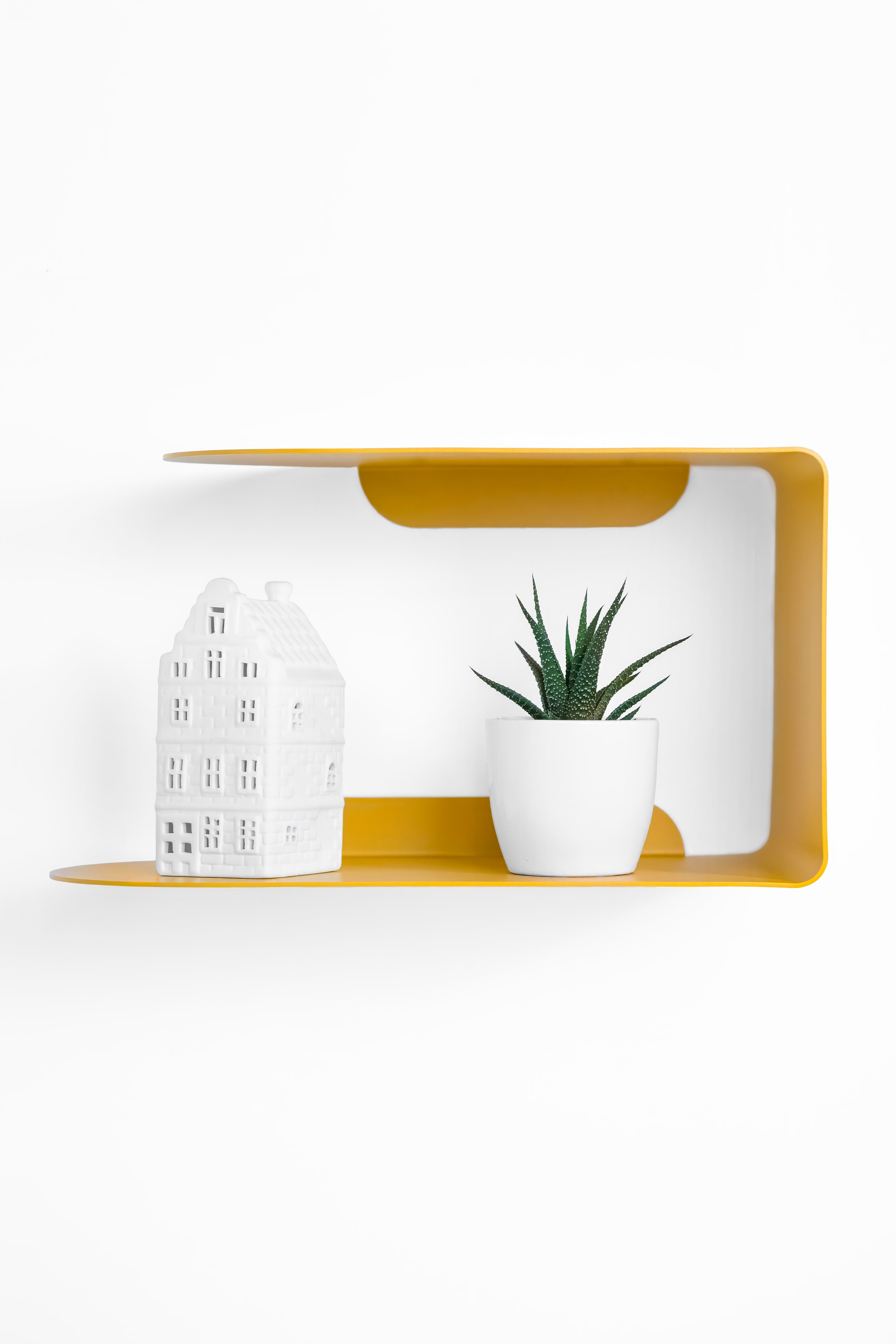 Mensola in metallo Camilla a C, 35x18x20 cm, Giallo Senape - Immagine dettaglio 2