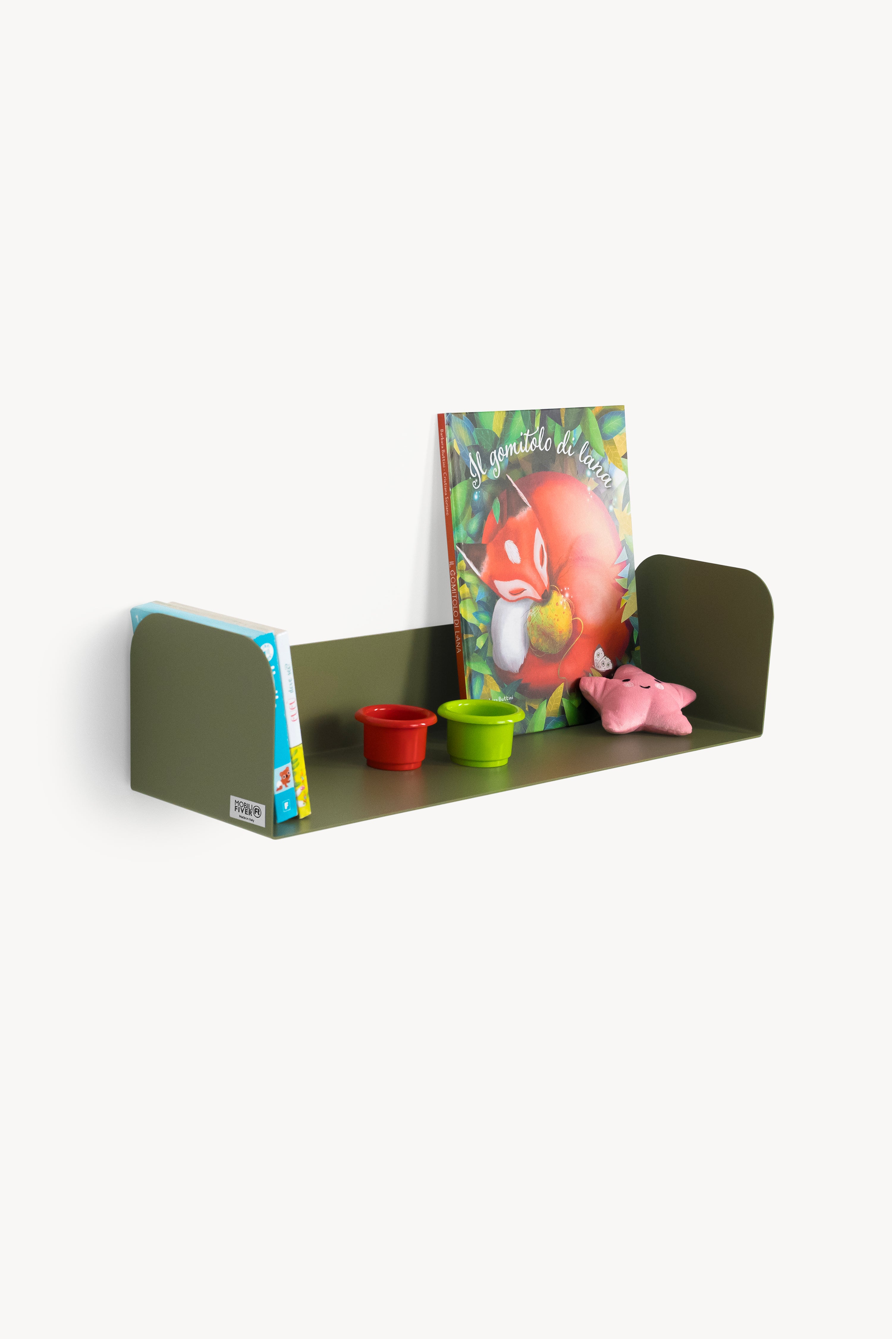Camilla U-Shaped Metal Shelf, 60x18x15 cm, Olive Green