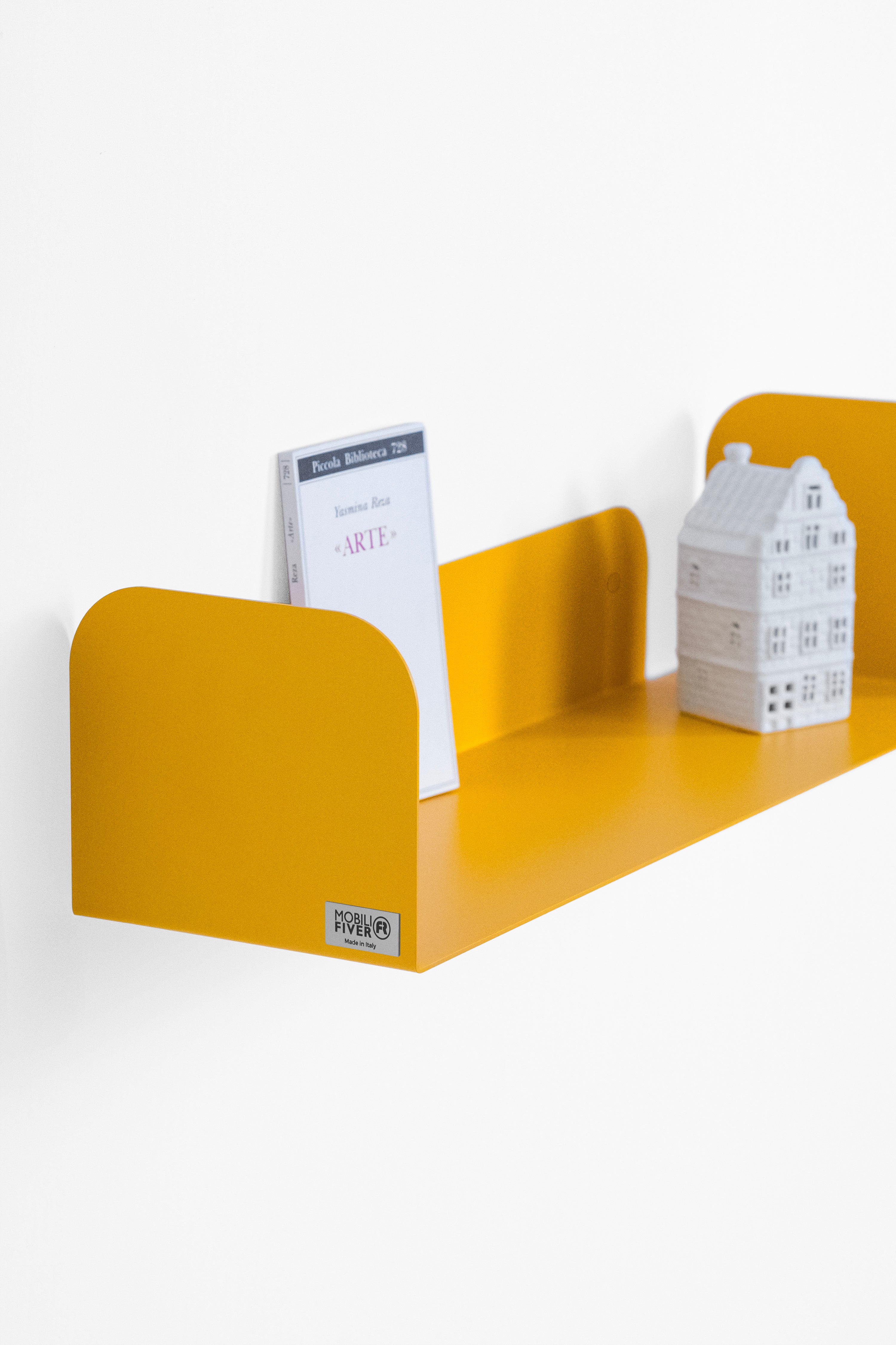 Mensola in metallo Camilla a U, 90x18x15 cm, Giallo Senape - Immagine dettaglio 2