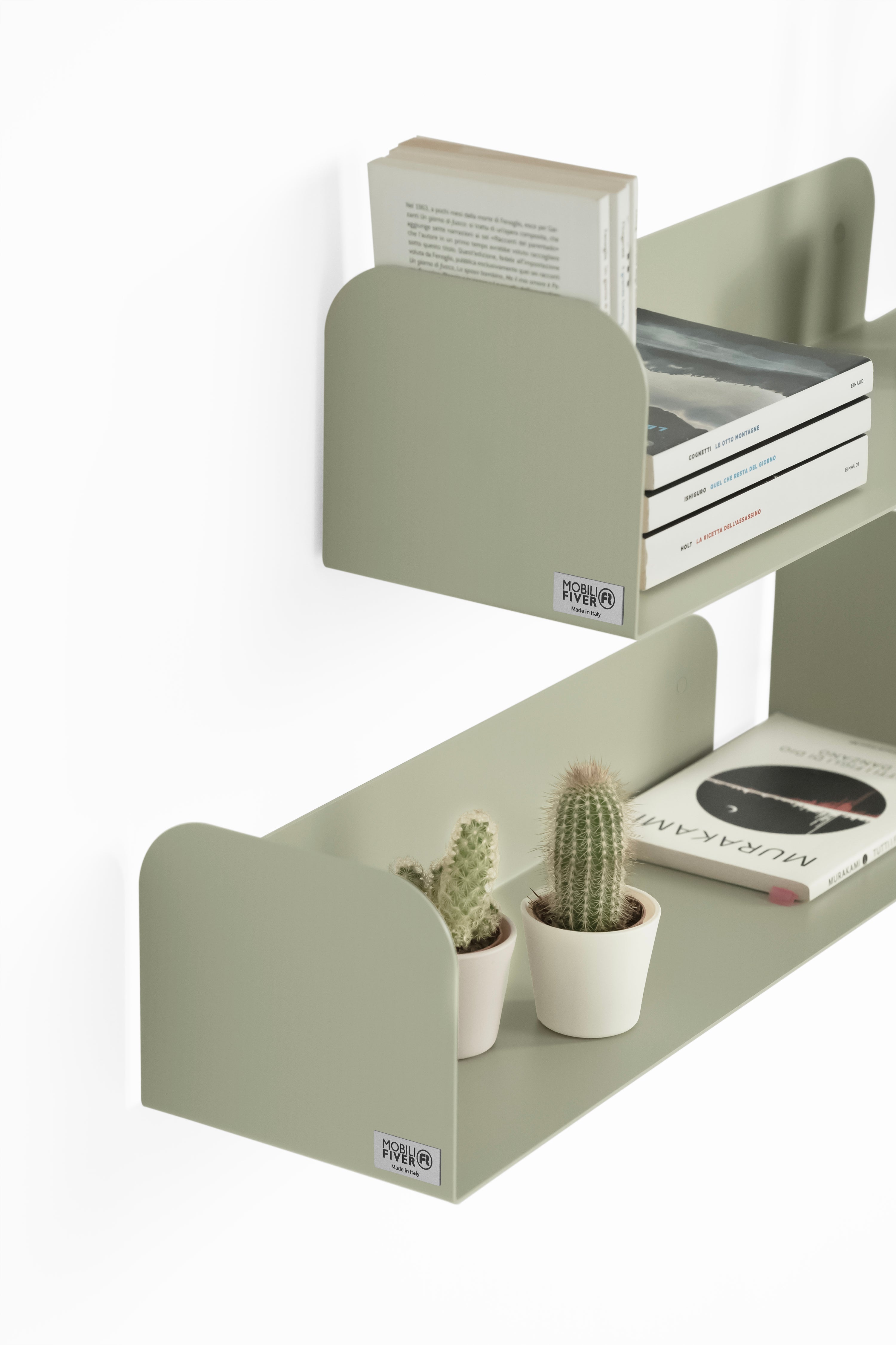 Coppia di mensole in metallo Camilla a U, 60x18x15 cm, Beige - Immagine dettaglio 7