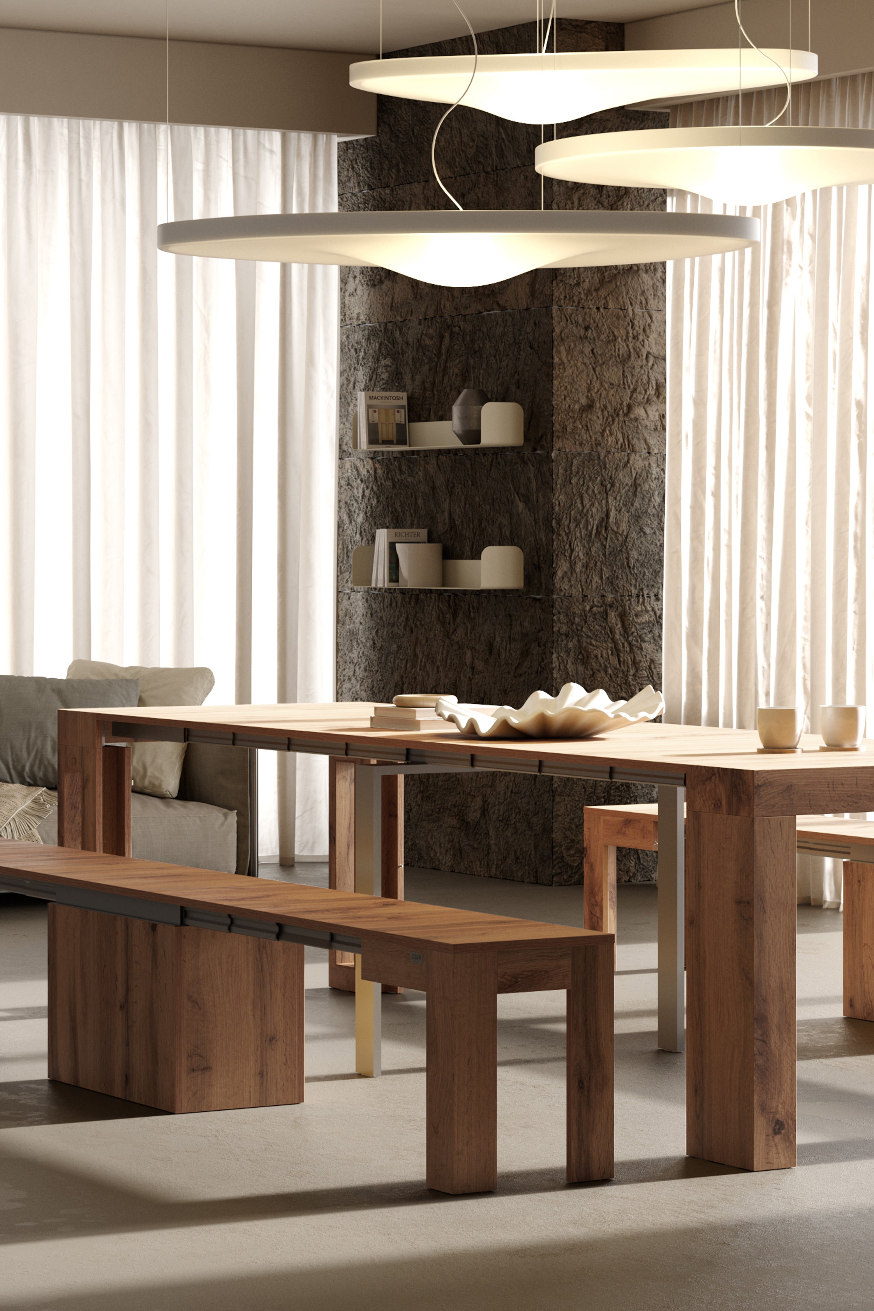Coppia di mensole in metallo Camilla a U, 60x18x15 cm, Beige - gallery 9