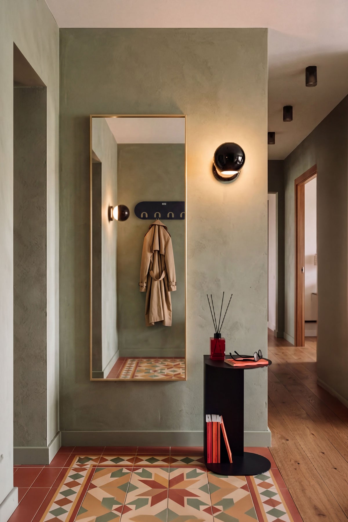 Agata Rectangular Mirror, 160x60 cm, gold aluminium frame - Set image 1