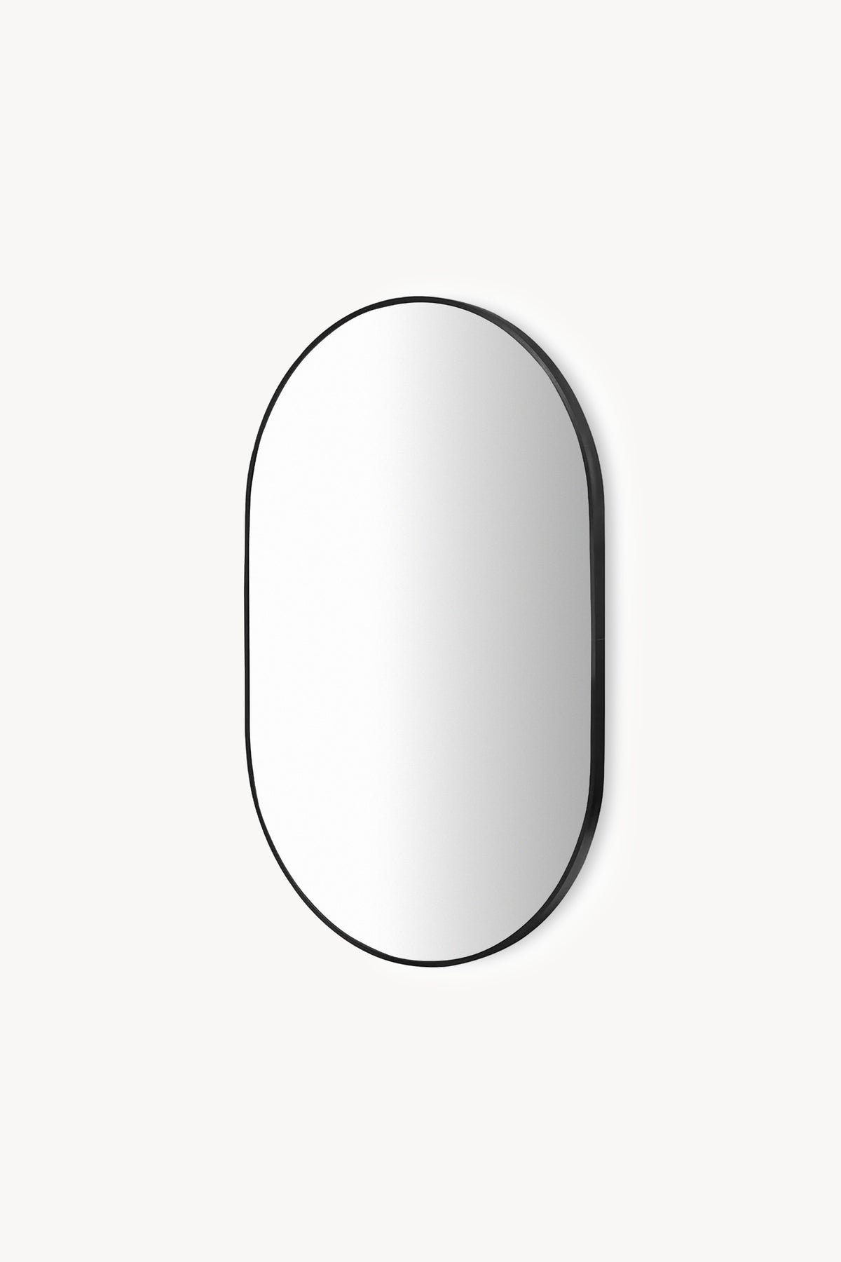 Oval mirror Camilla, 60x90 cm, black metal frame