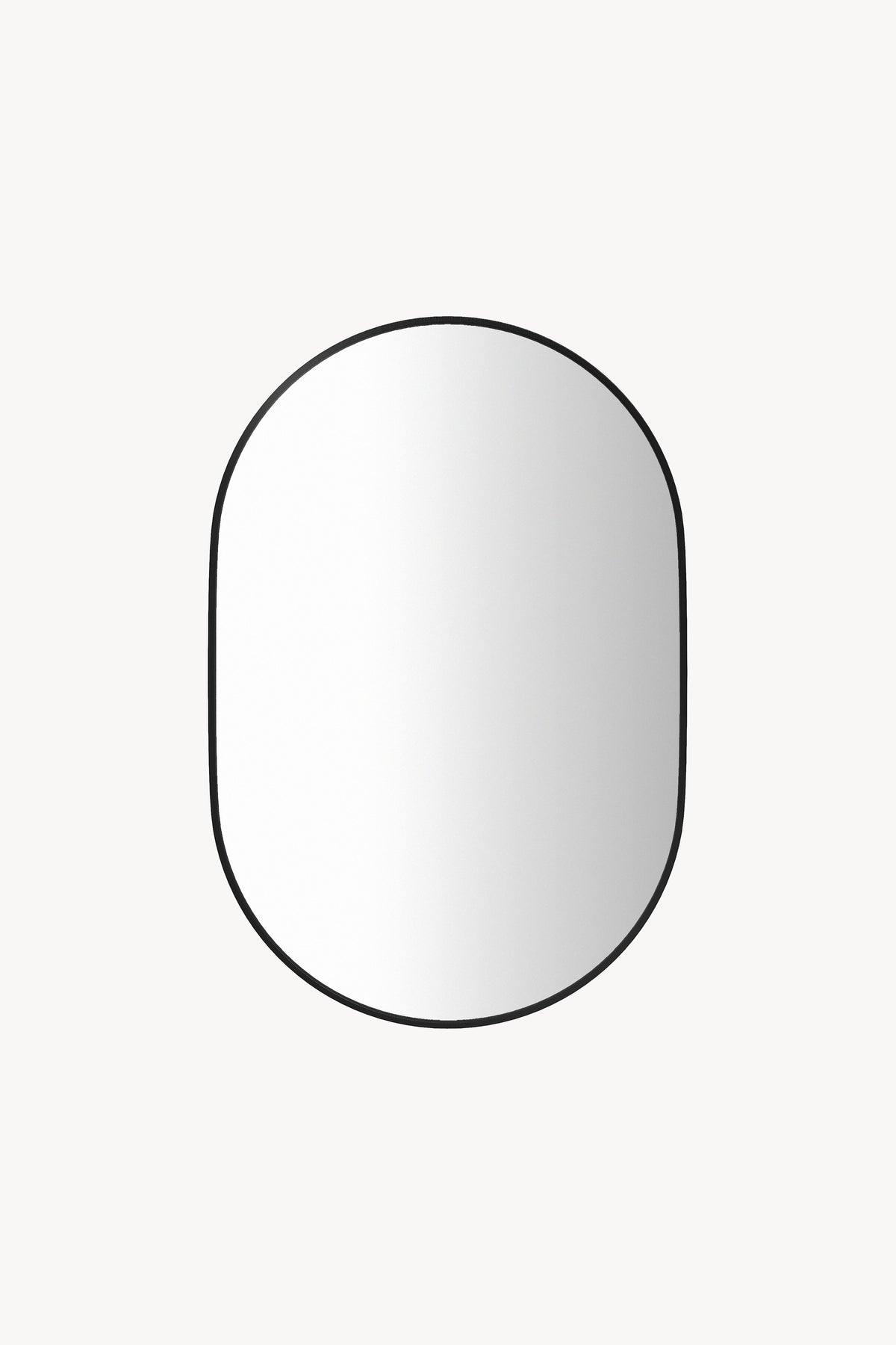 Miroir ovale Camilla, 60x90 cm, cadre en métal noir - Image principale