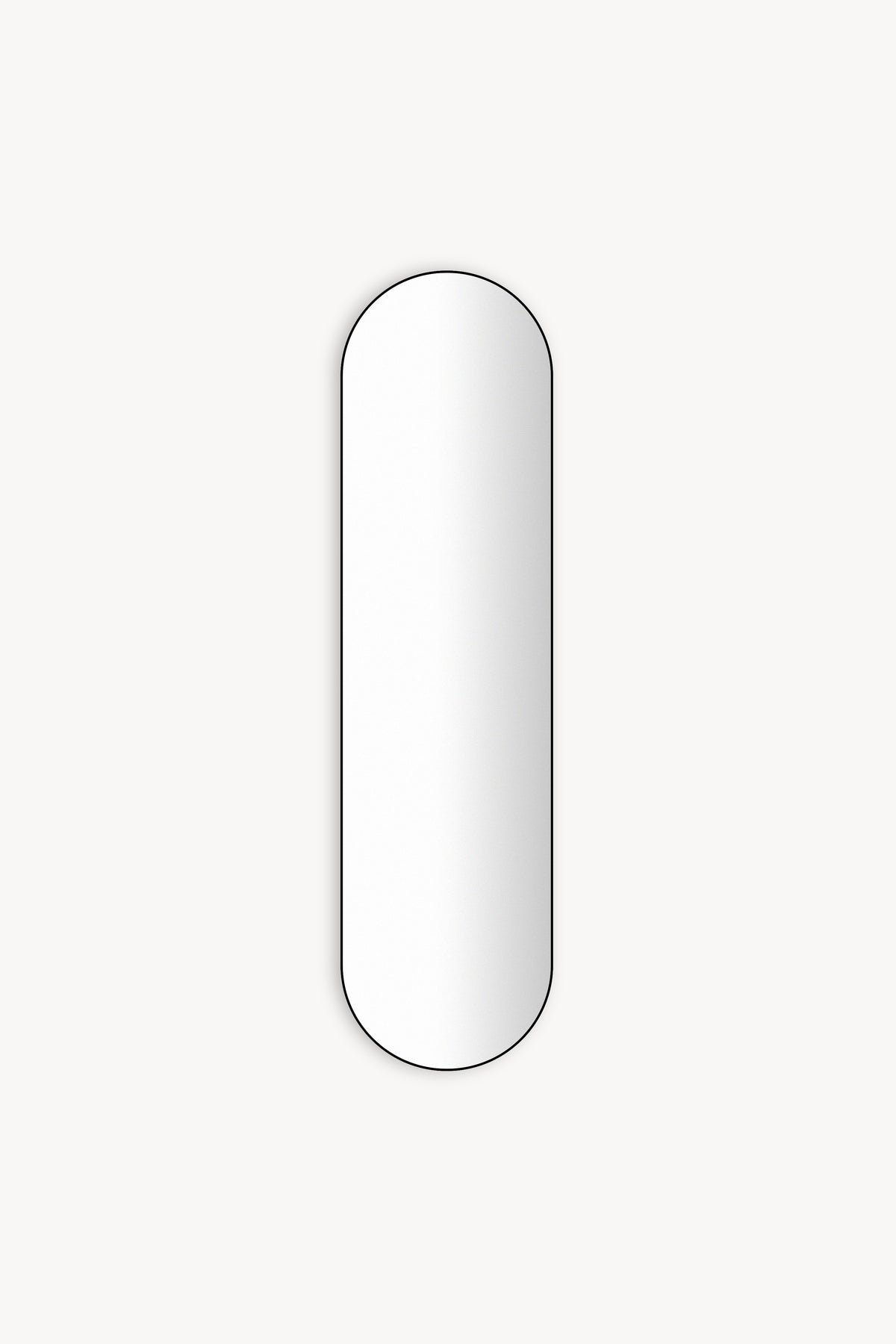 Oval mirror Camilla, 150x40 cm, black metal frame