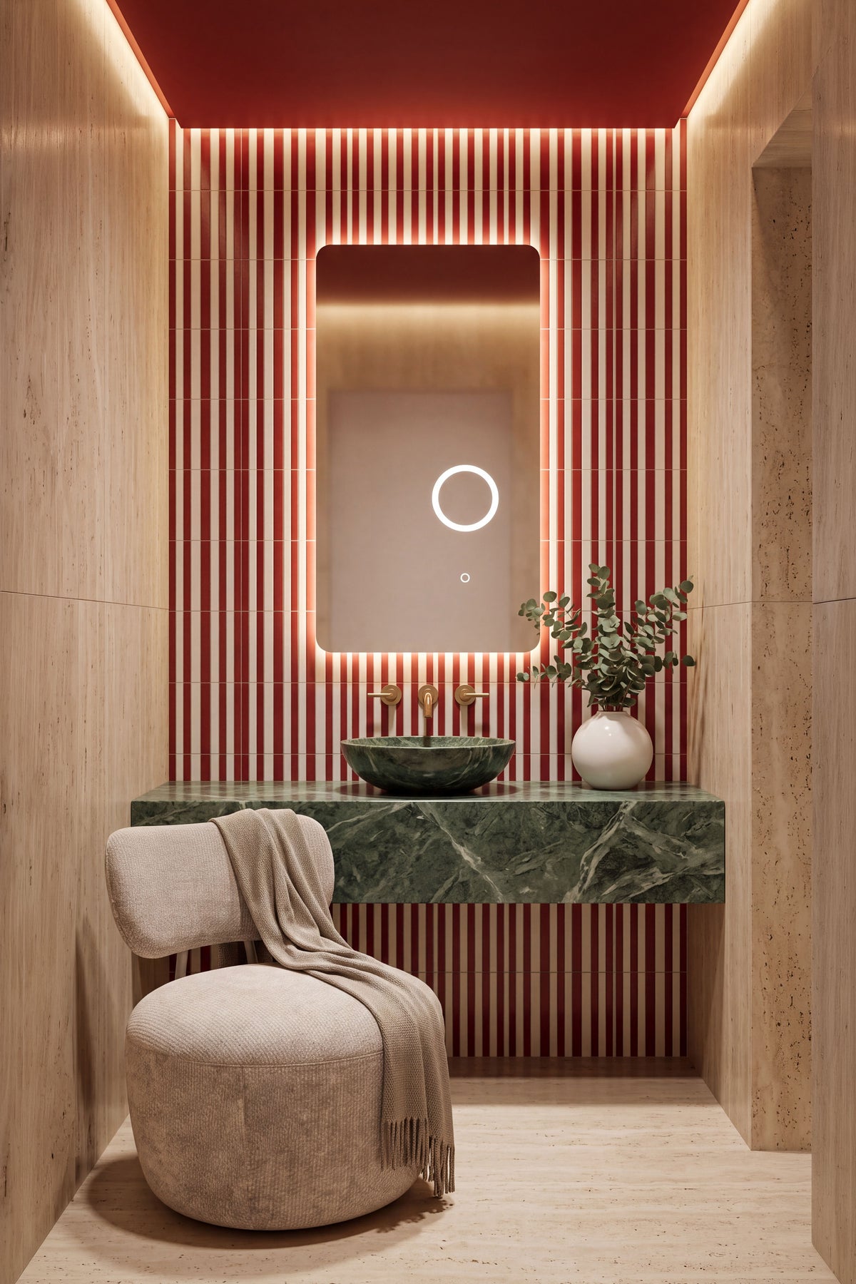 Rectangular LED mirror Cristina, 100x55 cm, warm white light - Set image 2