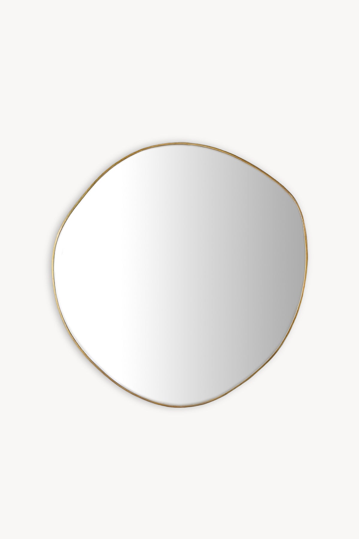 Miroir mural irrégulier Pietro, 80x77 cm, cadre en acier couleur laiton - Image principale