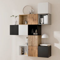 Hängeschrank X 36 ohne Türe, Schwarzer Beton