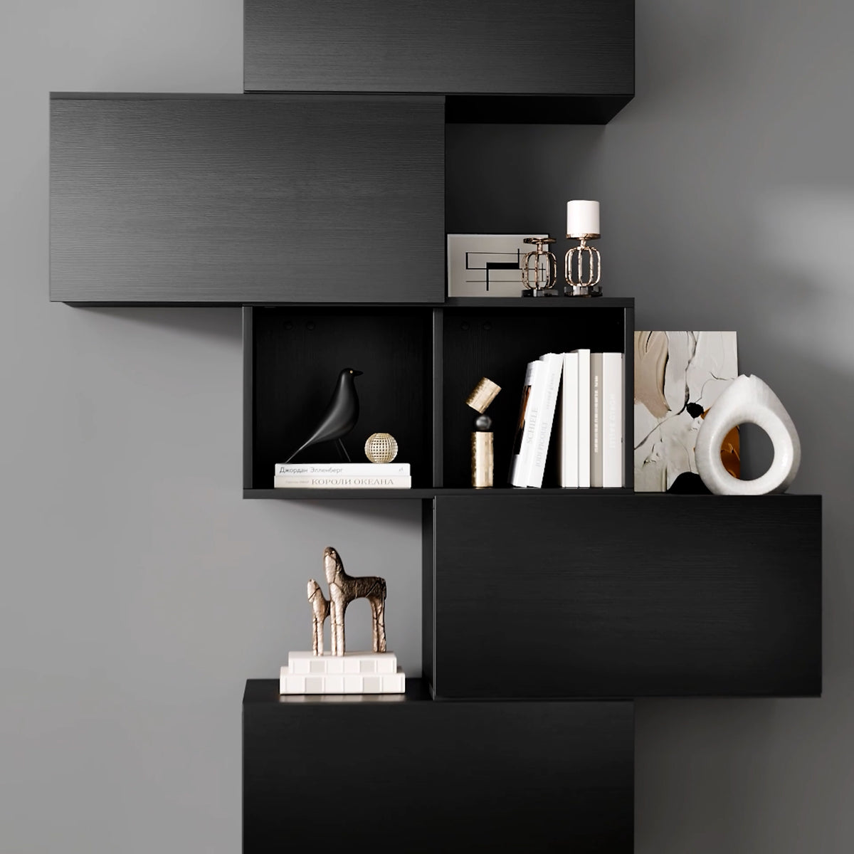 Easy Wall Unit 70 with Flap Door, Oak
