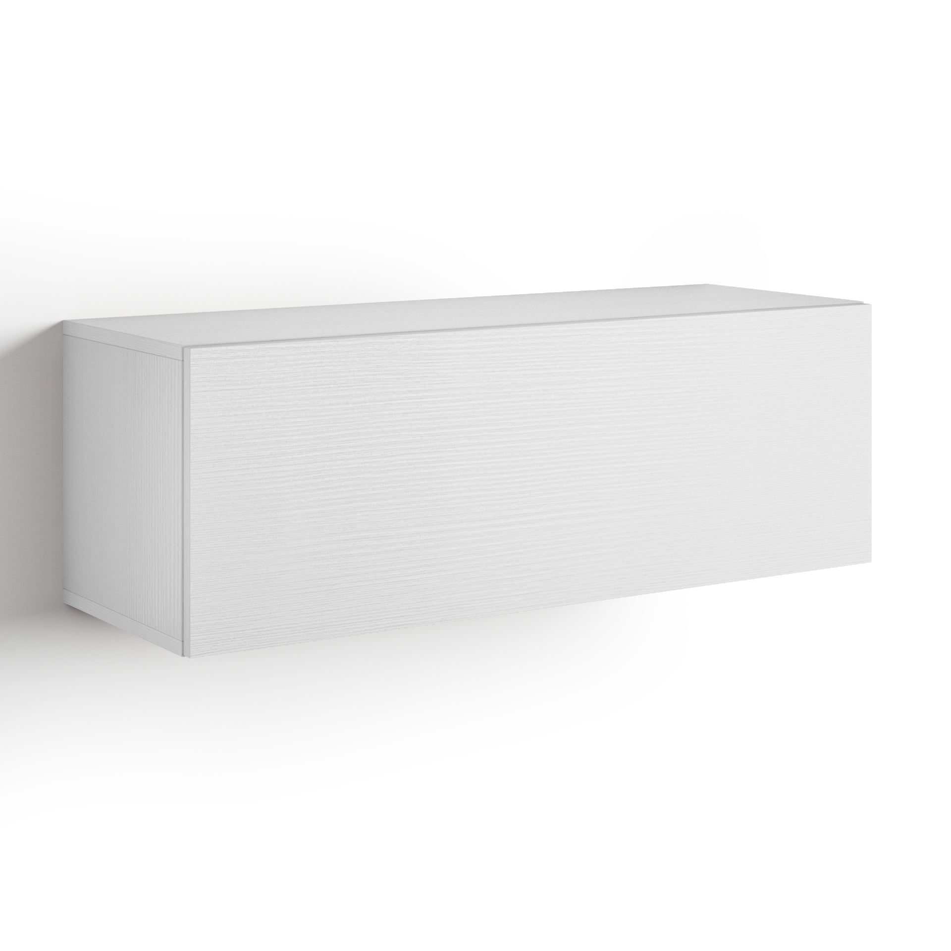 Armoire Suspendue Easy 104 Avec Porte Abattante, Frêne Blanc