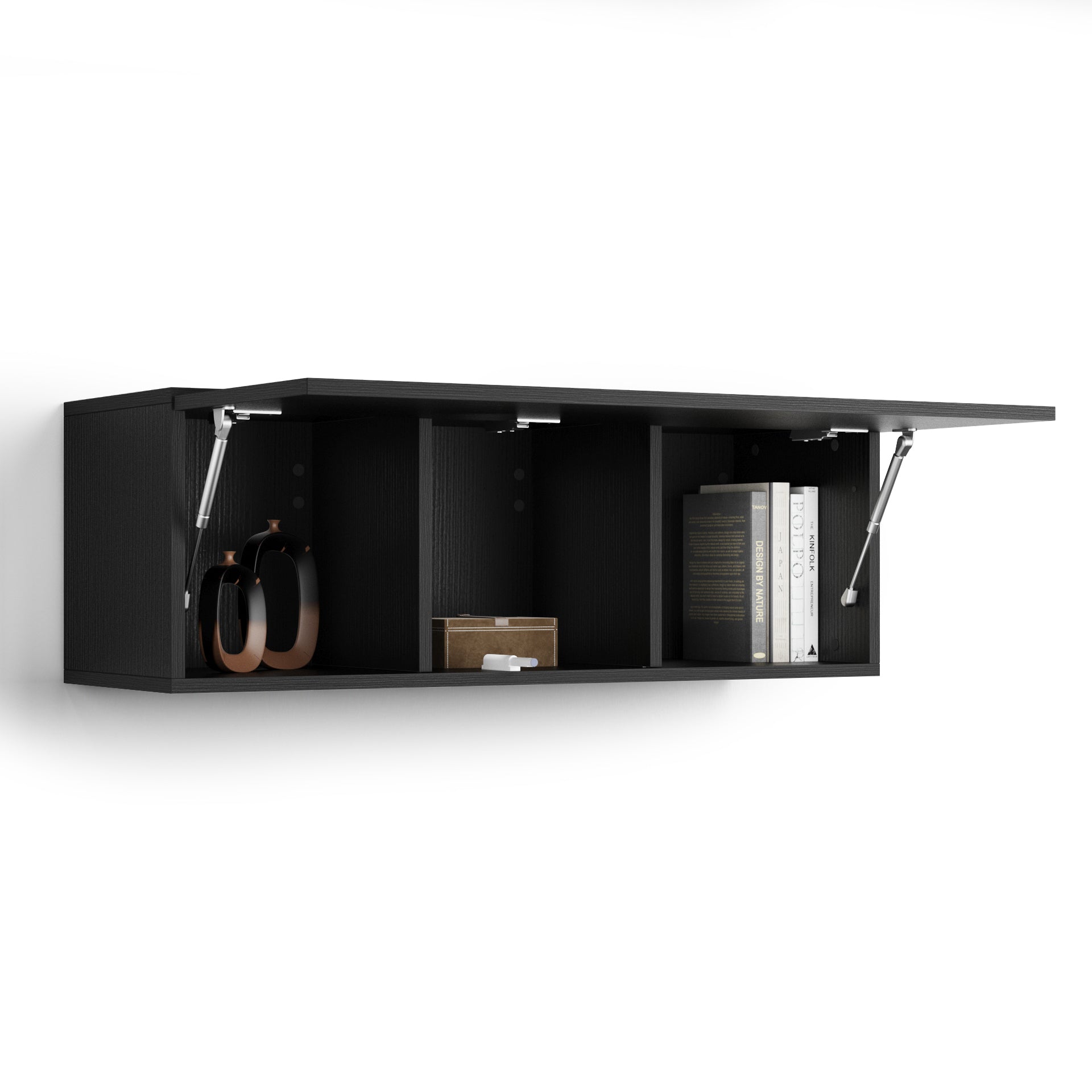 Wandkast easy 104 met opgaande klepdeur zwart essen - Detail image 1